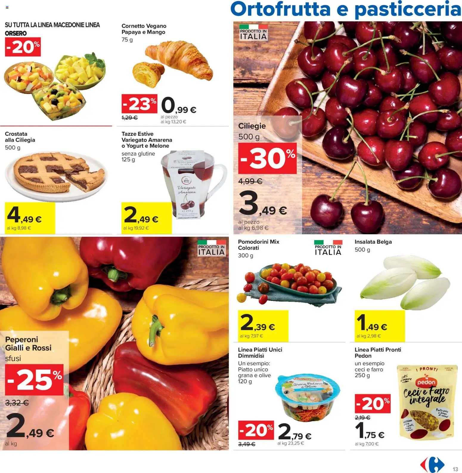 Volantino Carrefour del 16.06.2026 | Pagina: 13 | Prodotti: Pomodorini, Mango, Melone, Piatto