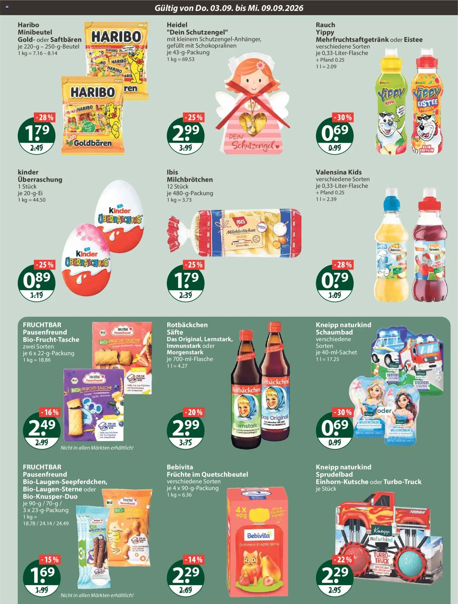 V-Markt Angebote – gültig ab 03.09.2026 | Seite: 13 | Produkte: Tasche, Haribo, Äpfel, Birne