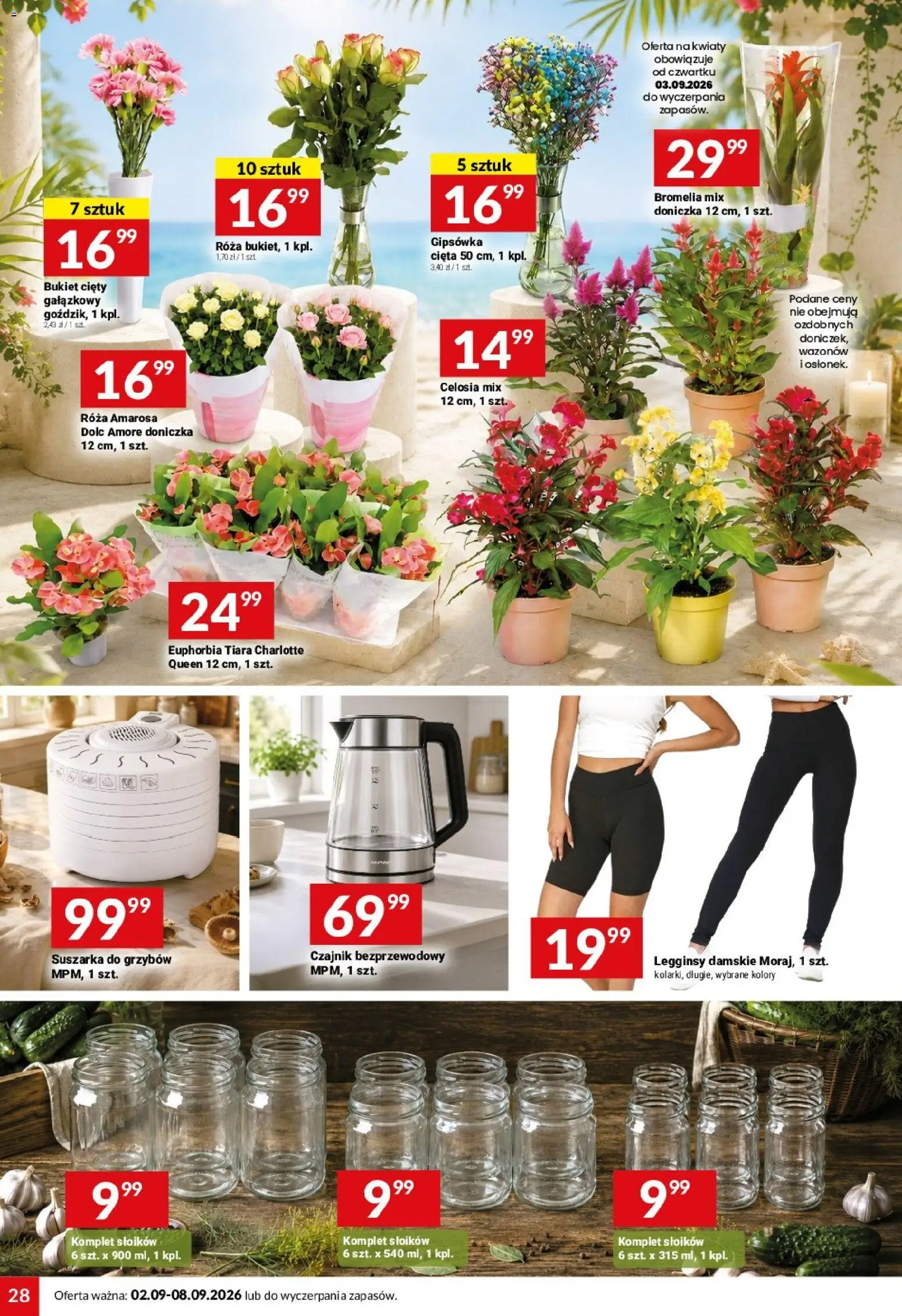 Twój Market gazetka od 02.09.2026 | Strona: 28 | Produkty: Suszarka, Legginsy damskie, Doniczka, Suszarka do grzybów