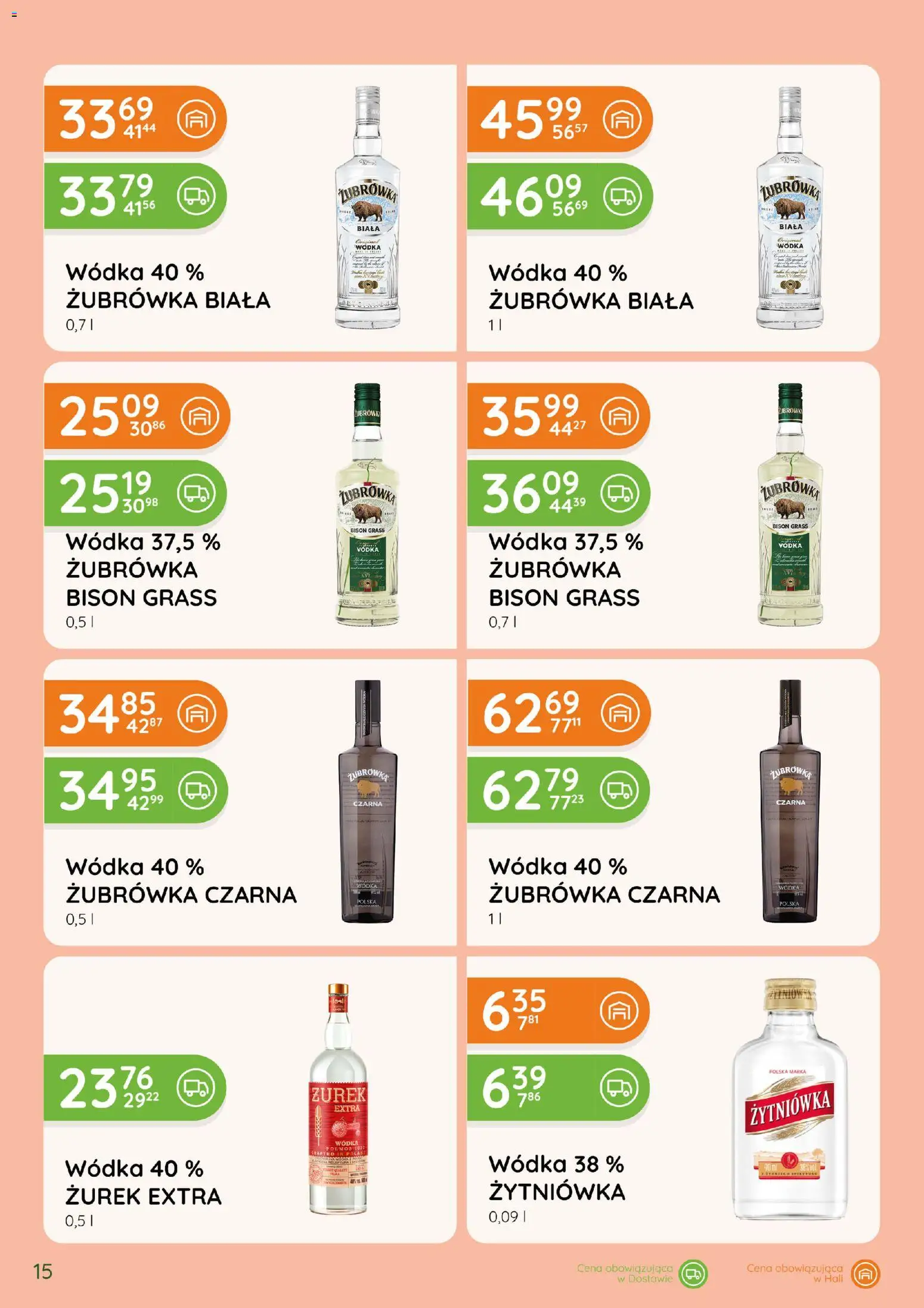 Eurocash gazetka - Katalog Alkoholowy od 01.10.2026 | Strona: 15 | Produkty: Żubrówka czarna, Zurek, Vodka, Wódka
