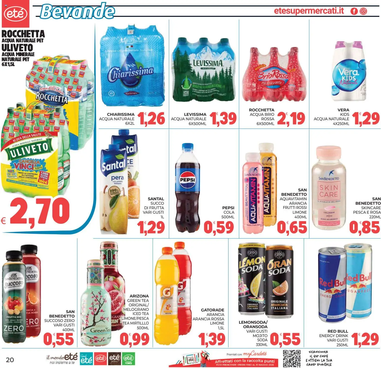 Volantino Eté del 12.05.2026 | Pagina: 20 | Prodotti: Succo, Acqua, Zucchero, Red Bull