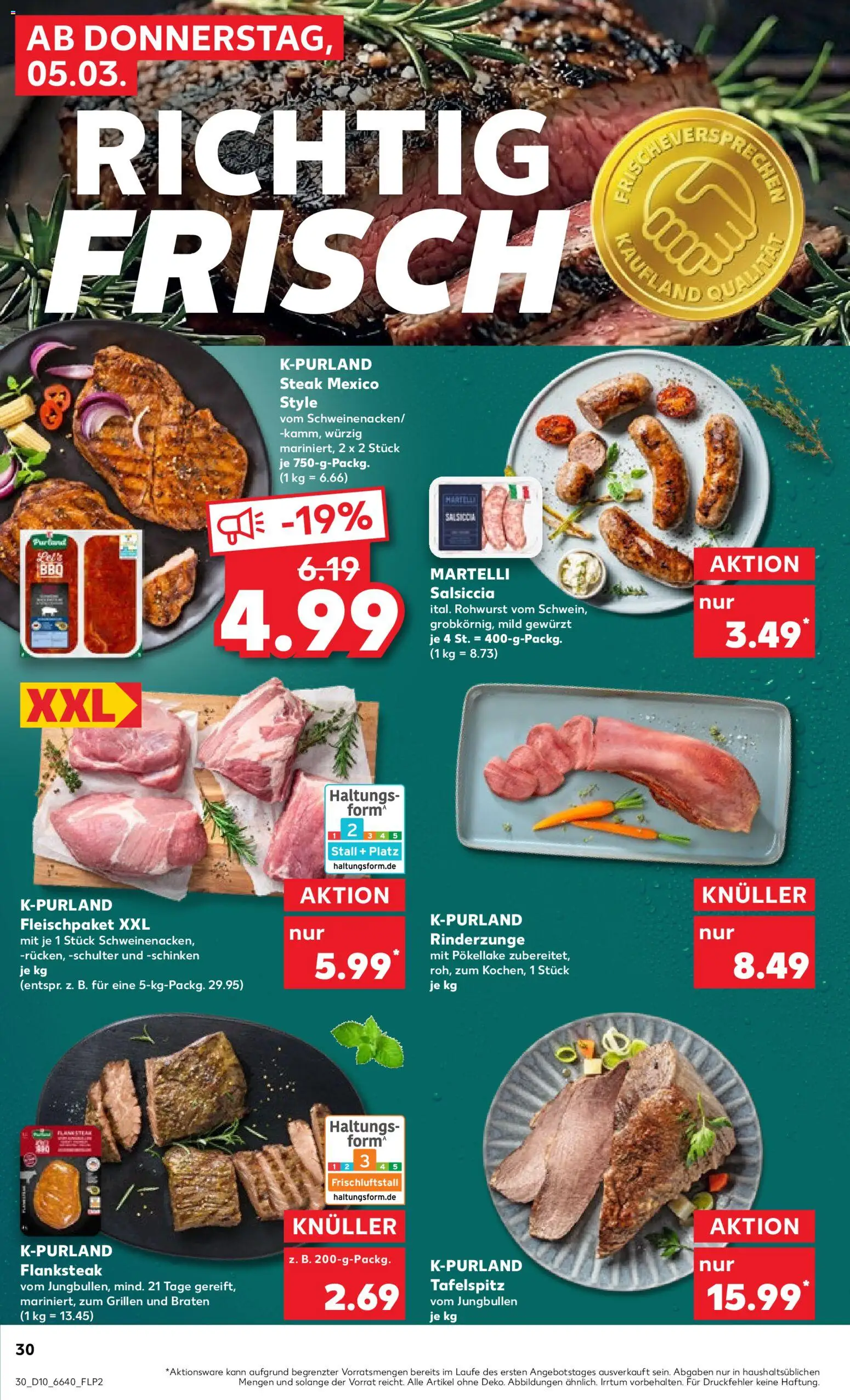 Kaufland Prospekt 	 – gültig ab 05.03.2026 | Seite: 30 | Produkte: Tafelspitz, Schinken, Steak