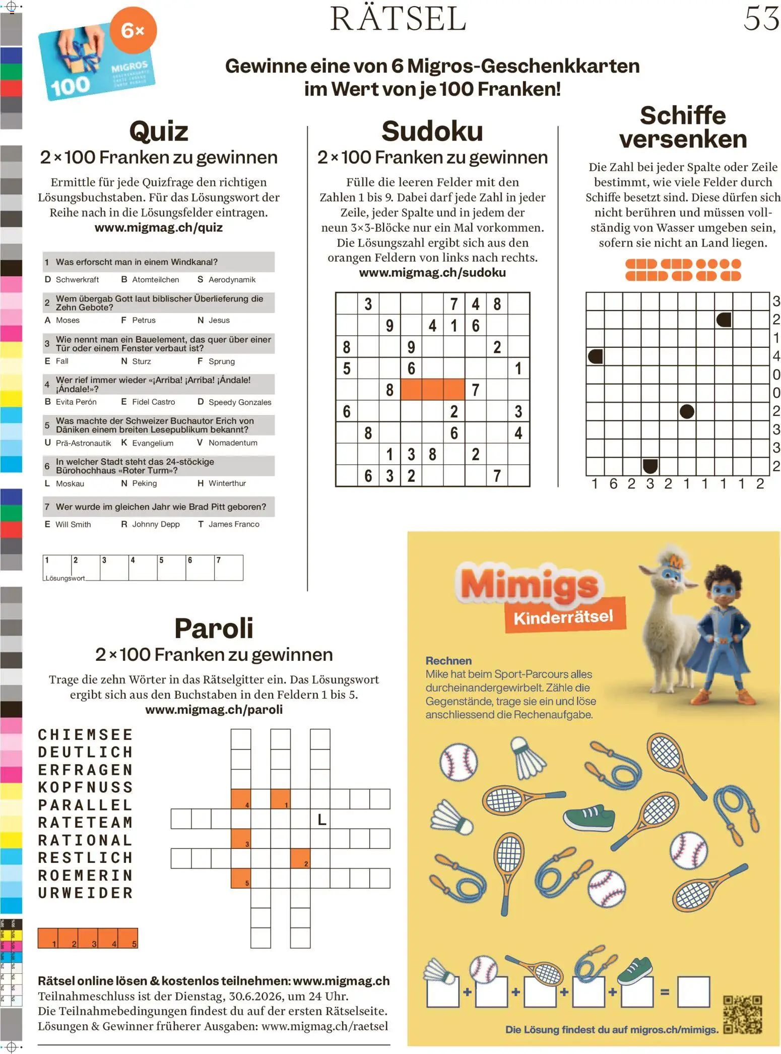 Migros aktionen Magazin – gültig ab 24.06.2026 | Seite: 53 | Produkte: Orangen, Wasser, Fall