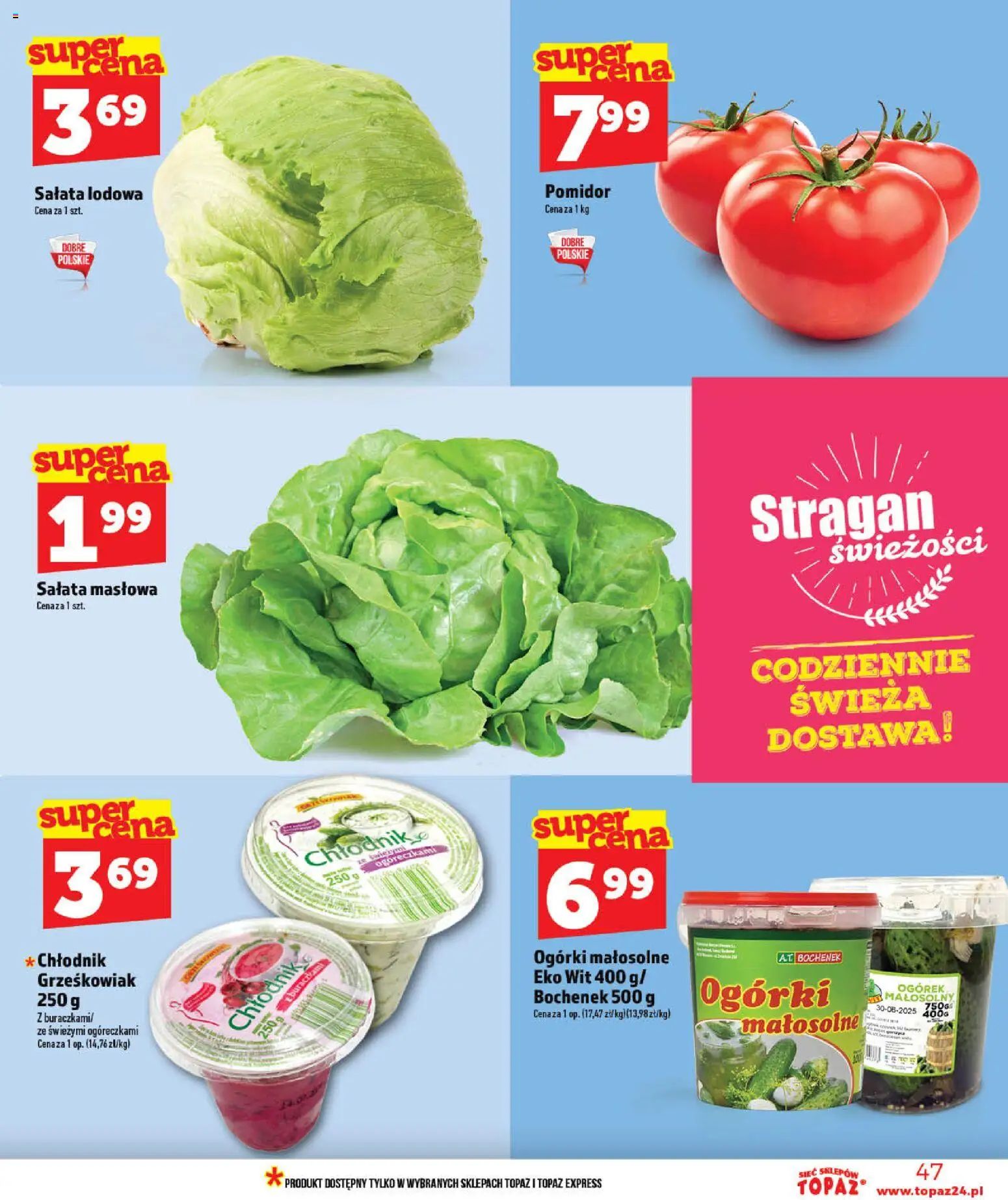 Topaz gazetka - MAZ od 28.05.2026 | Strona: 47 | Produkty: Ogórki