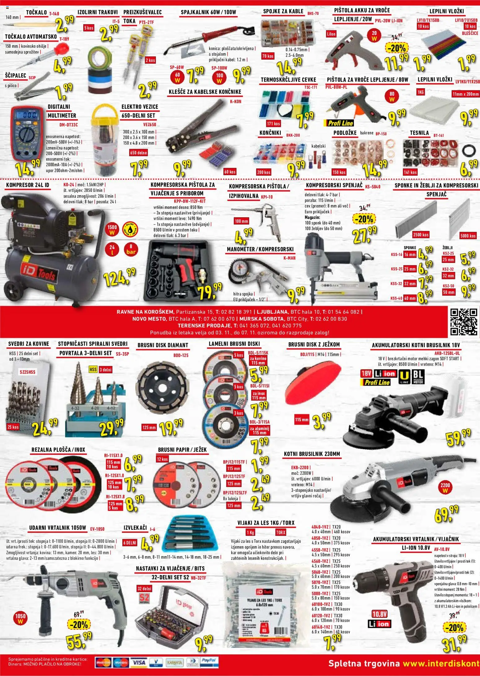Novi Inter Diskont katalog ponudbe – veljaven od 03.11.2026 | Stran: 1 | Izdelki: Disk, Vložki, Vrtalnik, Svedri