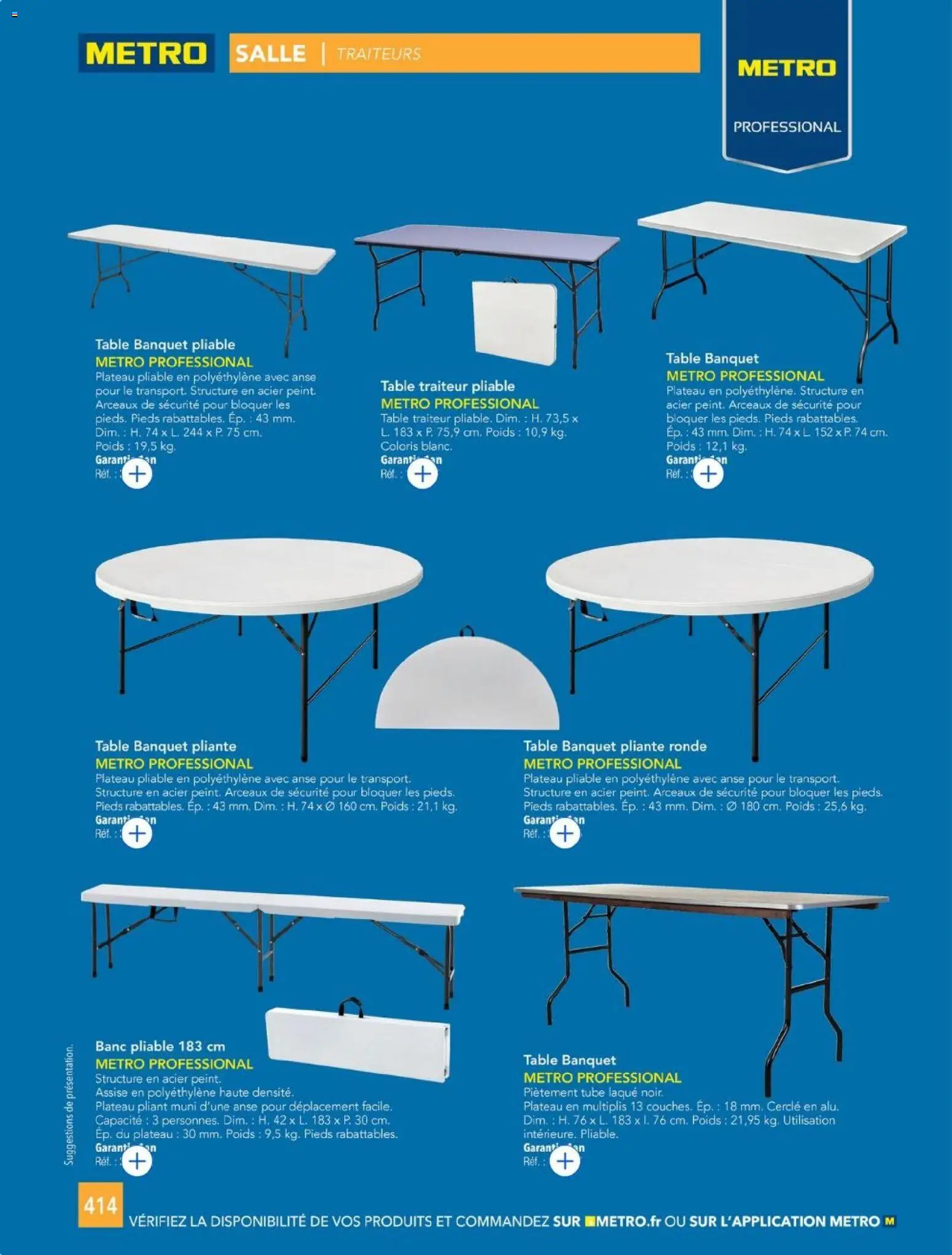{H1} | Page: 414 | Produits: Plateau, Poids, Banc, Table