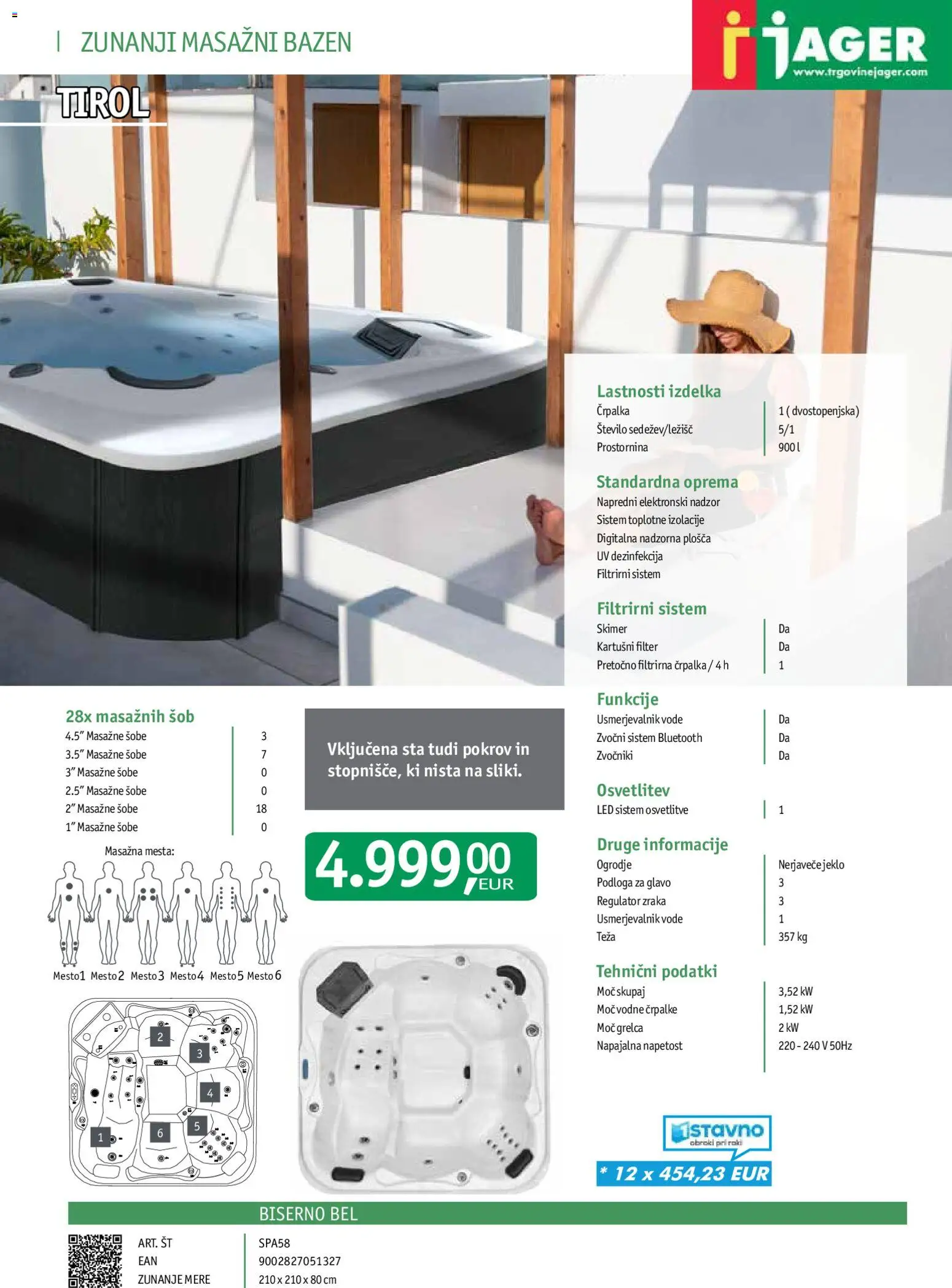 Novi Jager katalog ponudbe – veljaven od 21.08.2026 | Stran: 38 | Izdelki: Črpalka, Teza, Masažni bazen, Podloga