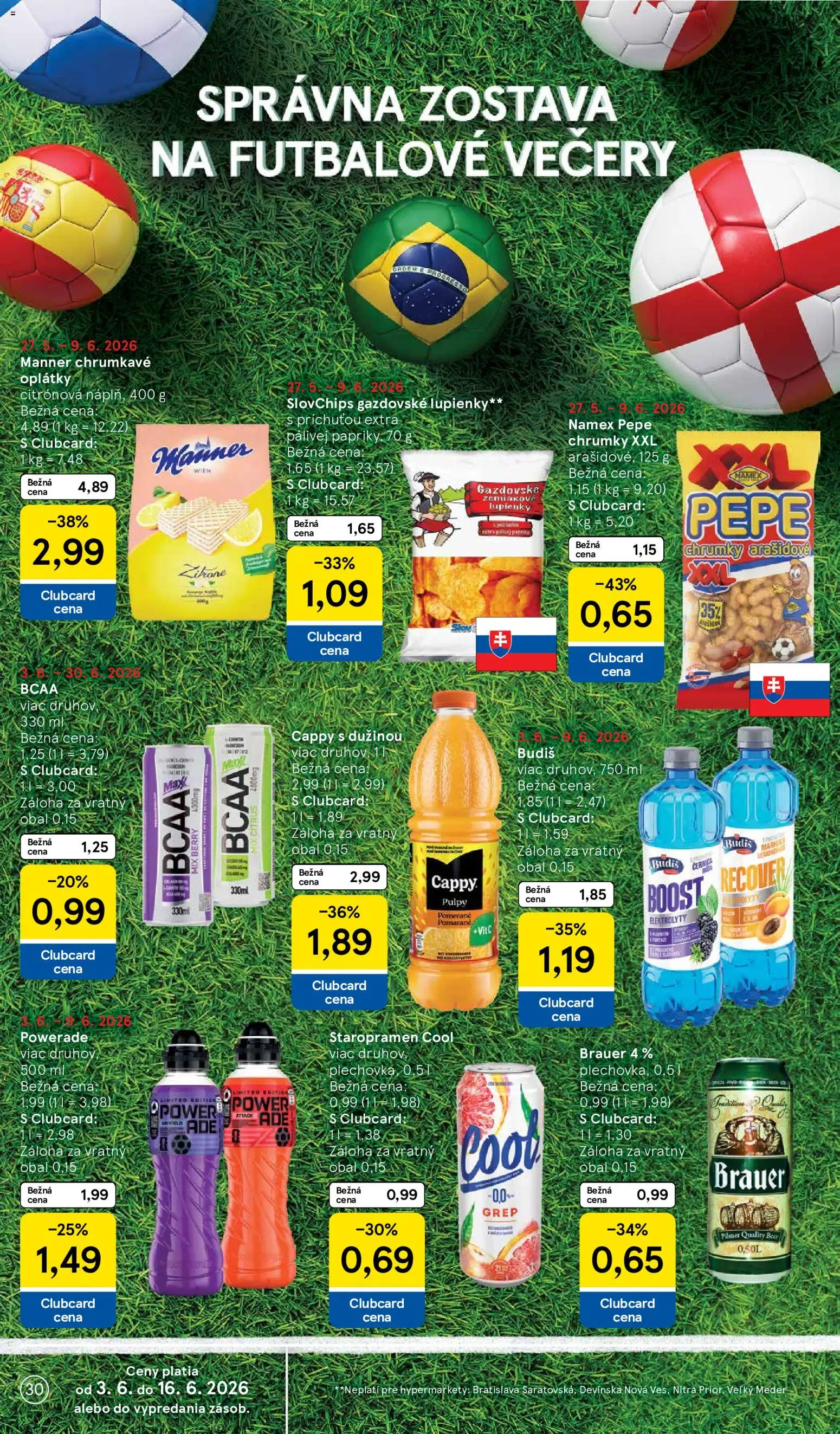 Nové Tesco akcie – leták je platný od 03.06.2026 | Strana: 30 | Produkty: Paprika, Budiš, Staropramen, Grapefruit