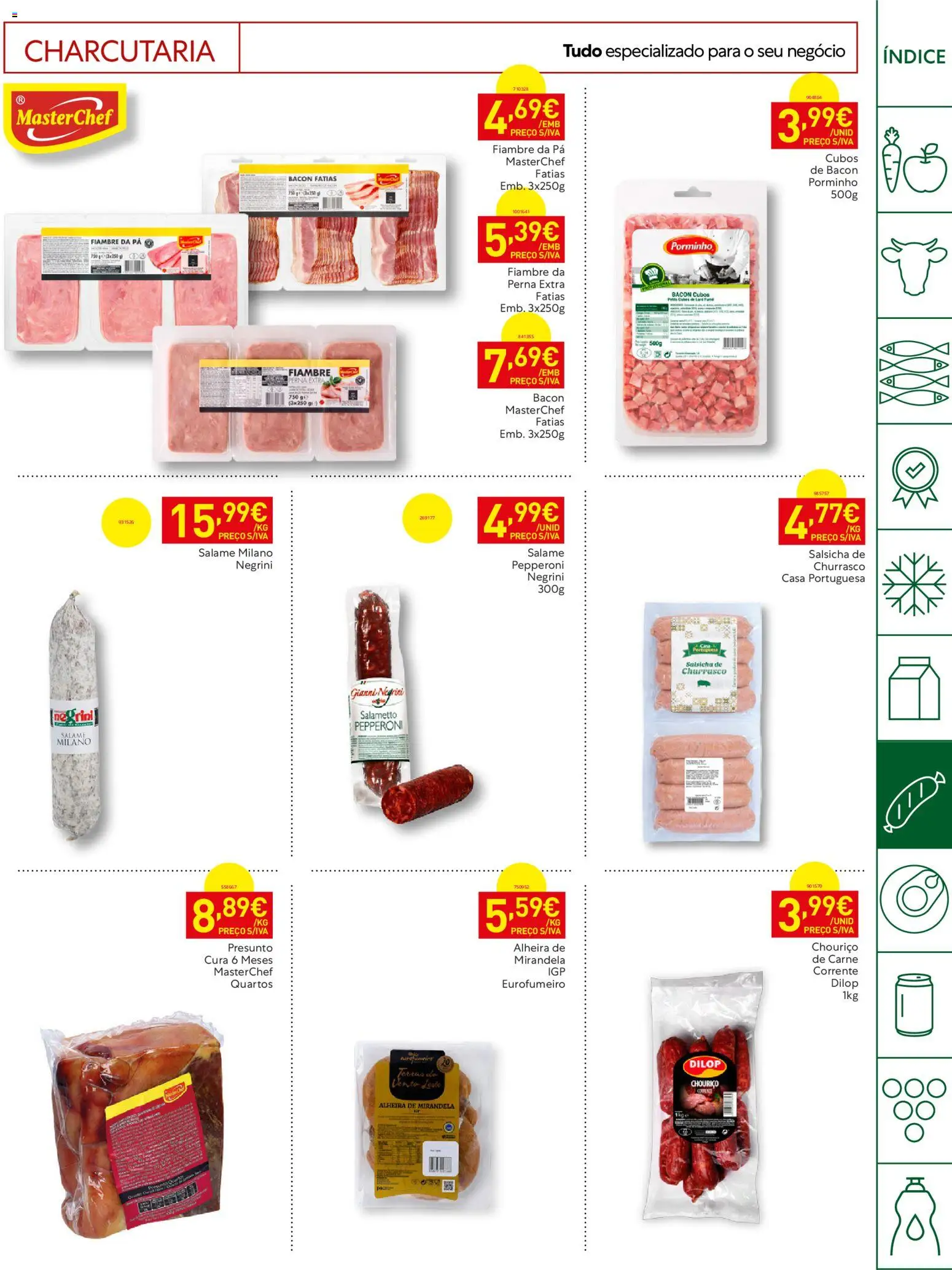 Recheio Horeca Madeira │ válido de 04/08/2026 | Página: 17 | Produtos: Salsicha, Salame, Pá, Alheira