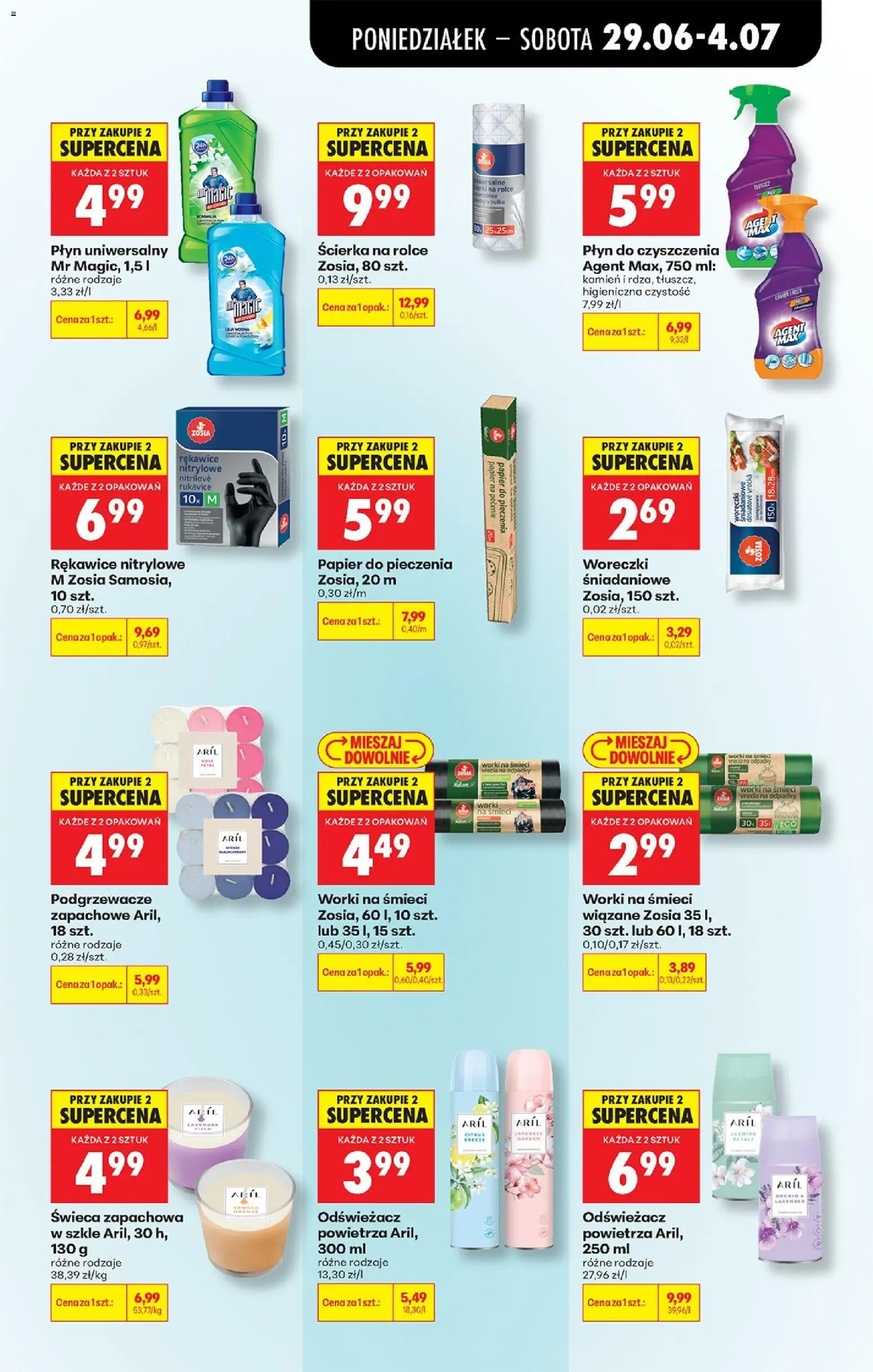 Biedronka gazetka od poniedziałku od 29.06.2026 | Strona: 75 | Produkty: Odświeżacz, Papier do pieczenia, Odświeżacz powietrza, Cleaner