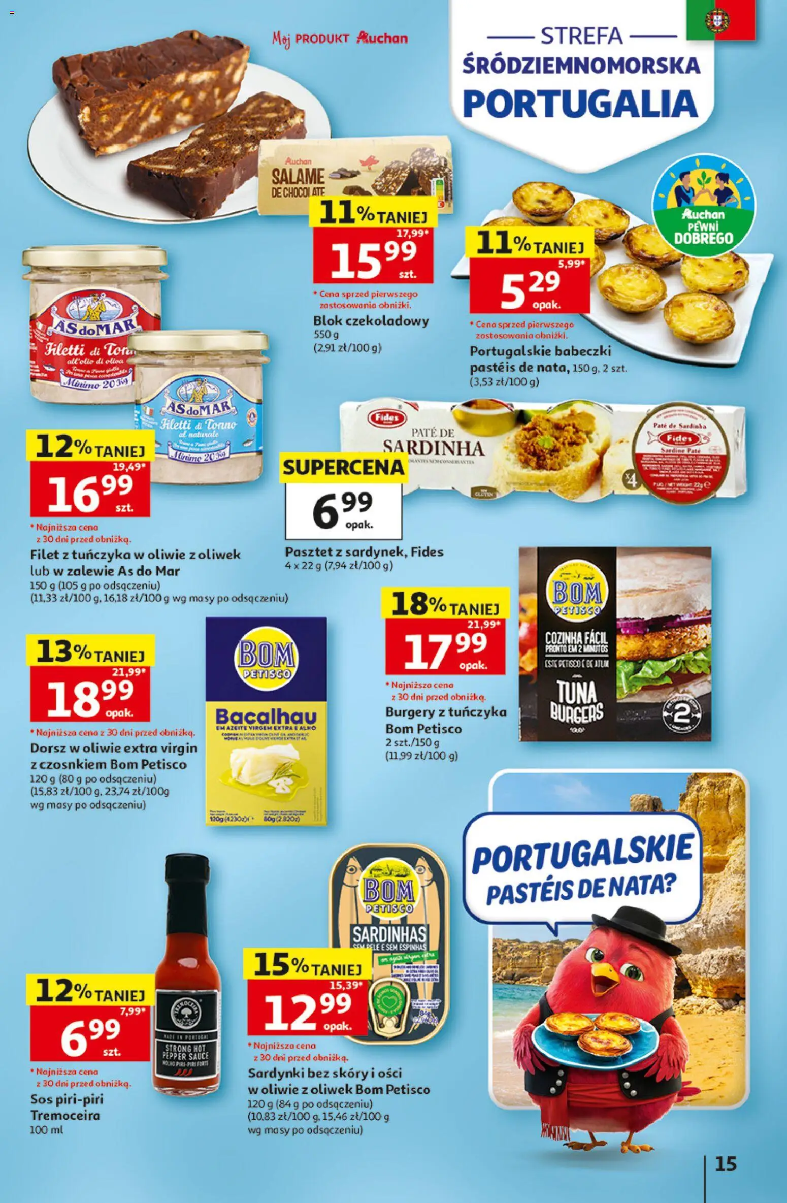 Auchan gazetka - 30 Lat Hipermarket od 07.05.2026 | Strona: 15 | Produkty: Blok czekoladowy, Dorsz, Babeczki, Sos