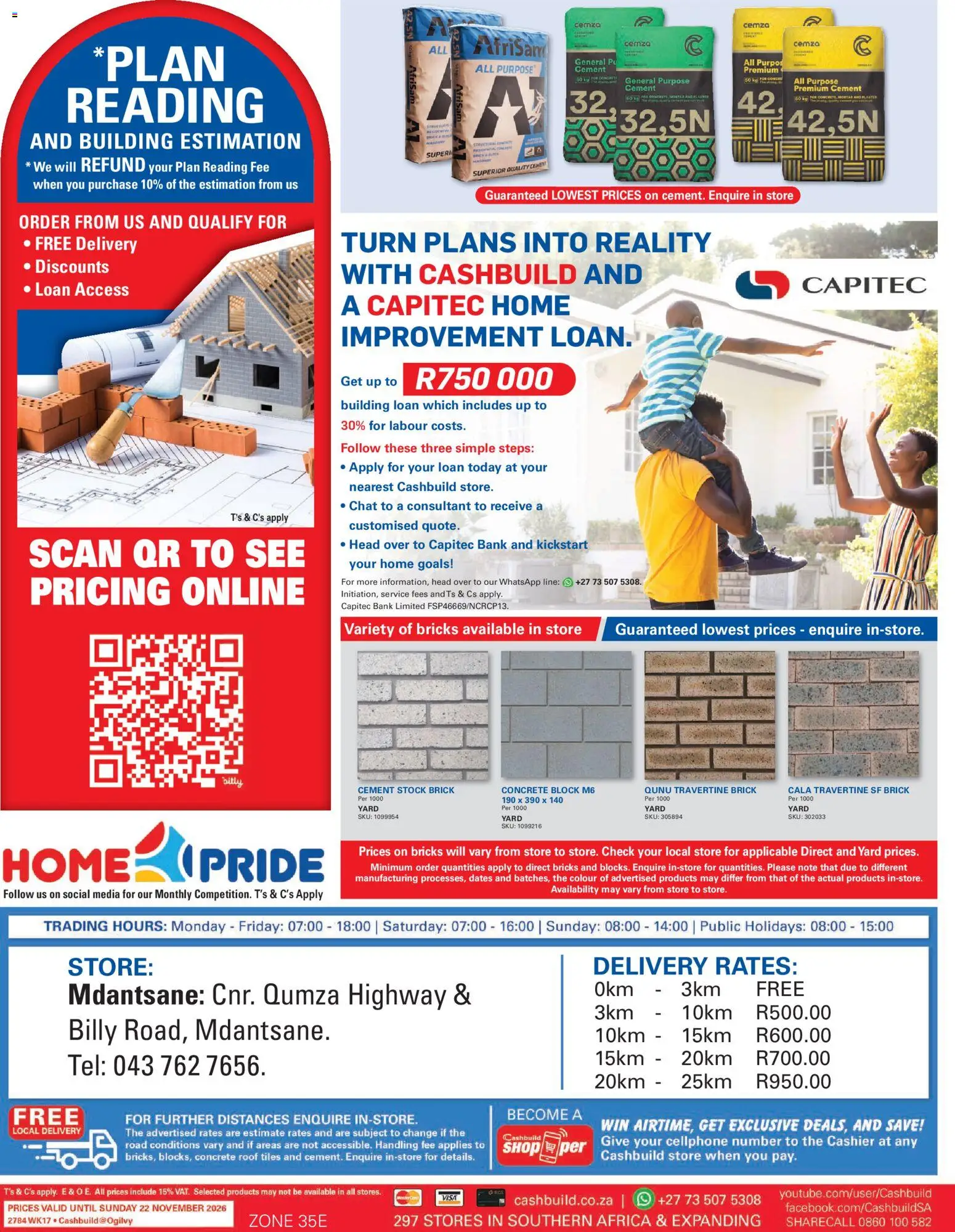 New Cashbuild catalogue – valid from 19/10/2026 | Page: 4 | Products: Dates, Stock, Cement