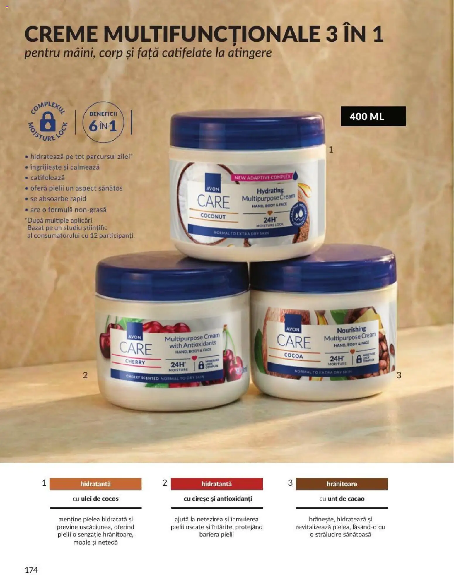 Noul catalog Avon – valabil de la 01.08.2026 | Pagină: 174 | Produse: Body, Unt, Ulei, Cireșe