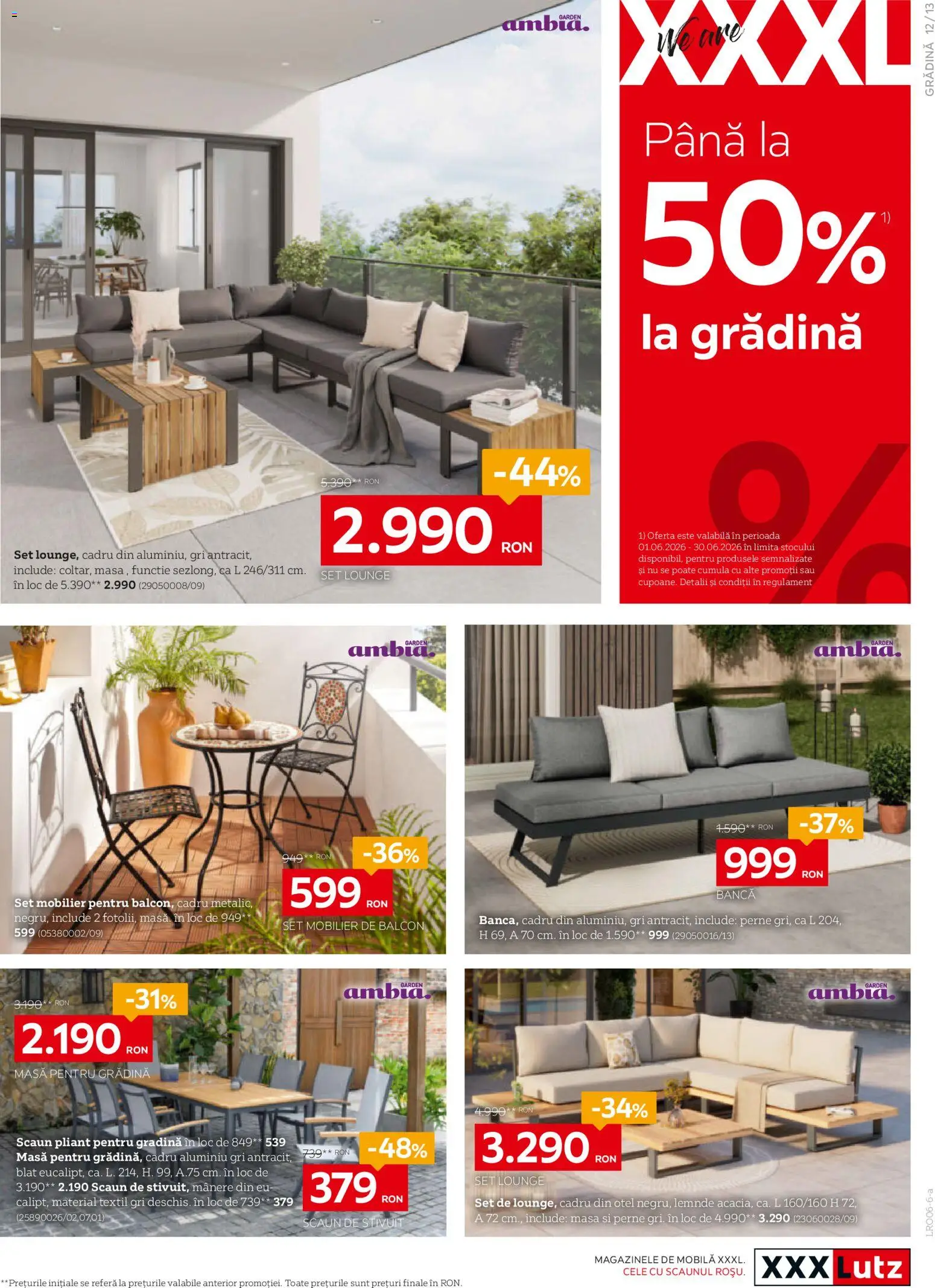 Noul catalog XXXLutz – valabil de la 01.06.2026 | Pagină: 13 | Produse: Masă, Scaun, Bancă