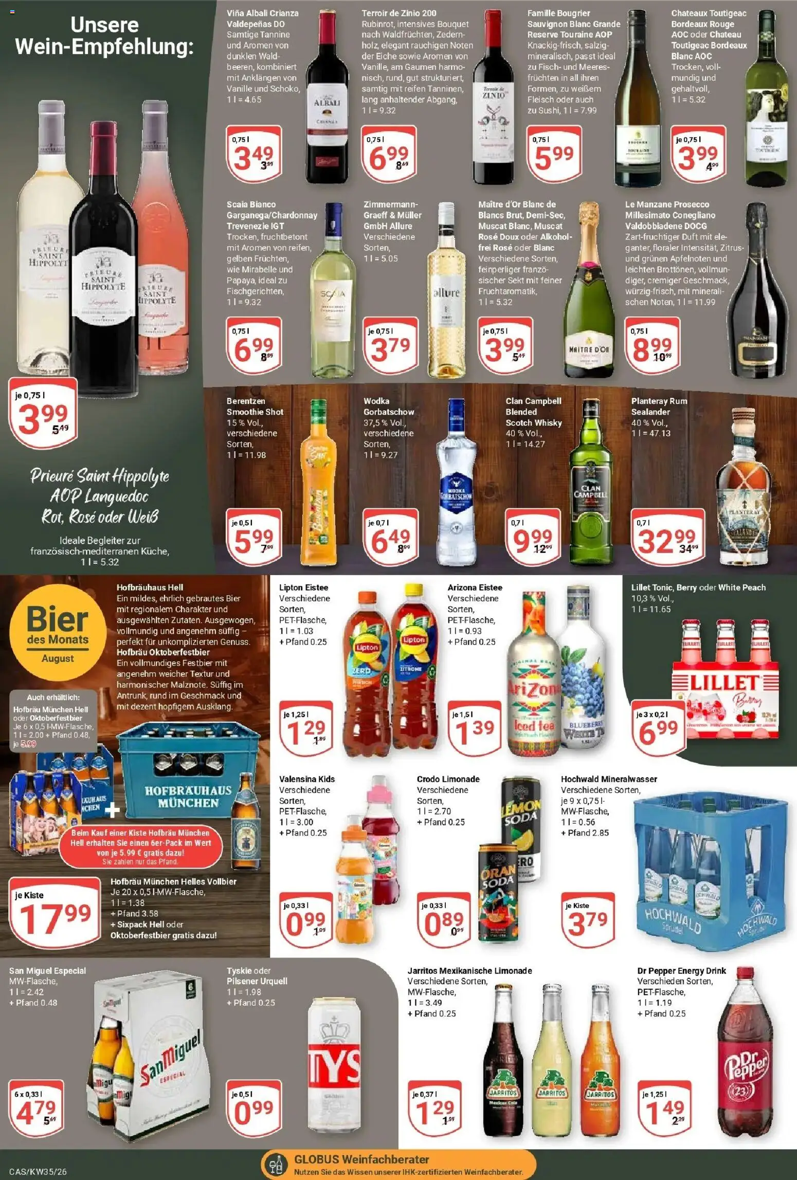 Globus Prospekt Castrop-Rauxel – gültig ab 24.08.2026 | Seite: 19 | Produkte: Sekt, Rum, Rouge, Alkohol