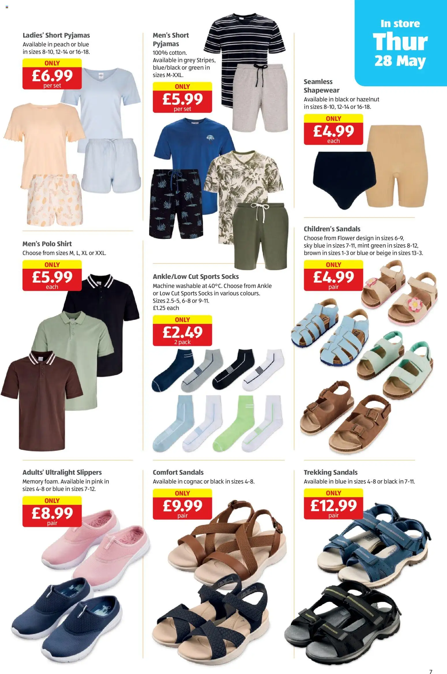 {H1} | Page: 7 | Products: Shirt, Socks, Sandals, Slippers