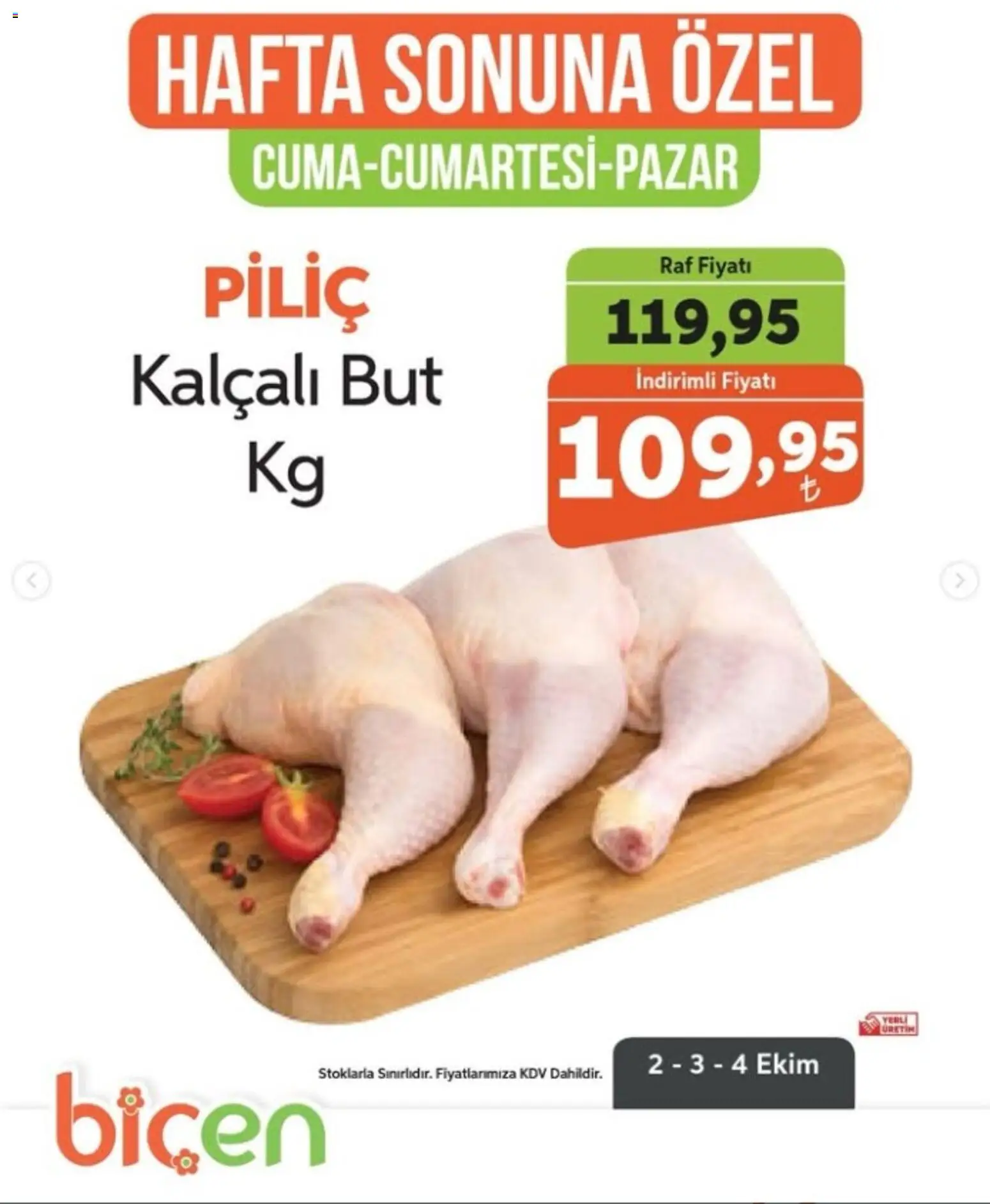 Biçen Market - Hafta Sonuna Özel - 02 Ekim 2026 tarihinden itibaren geçerlidir | Sayfa: 5 | Ürünler: Raf, Piliç