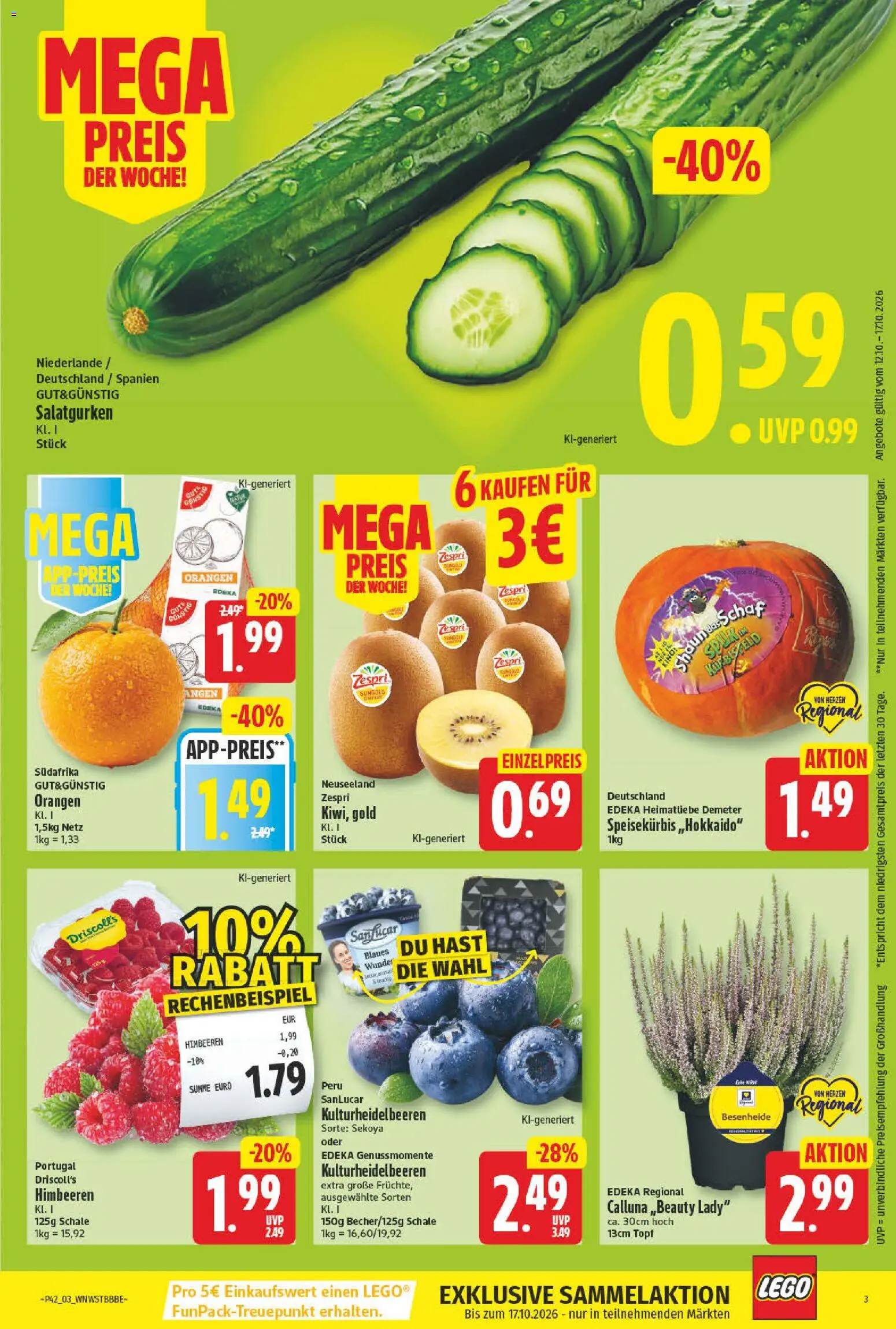 NP Discount Prospekt – gültig ab 12.10.2026 | Seite: 3 | Produkte: Himbeeren, Orangen