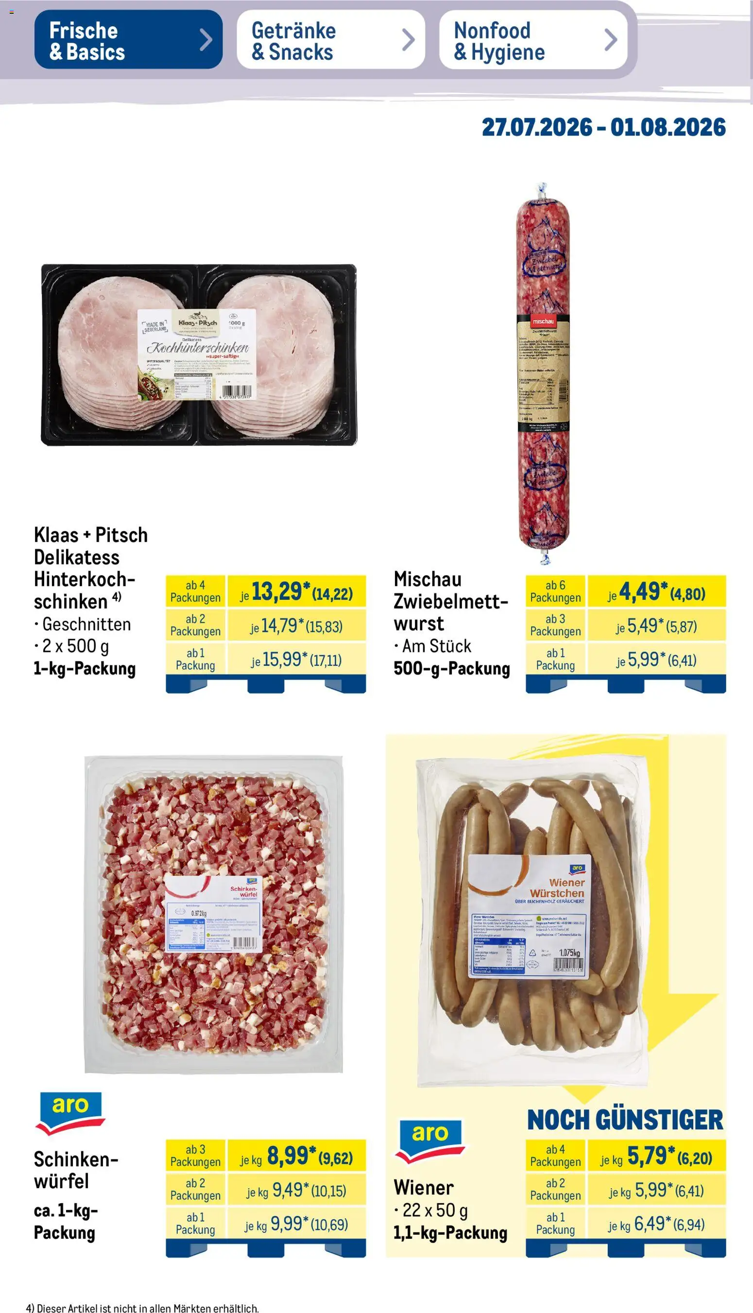Metro Prospekt – gültig ab 27.07.2026 | Seite: 12 | Produkte: Wurst, Schinken