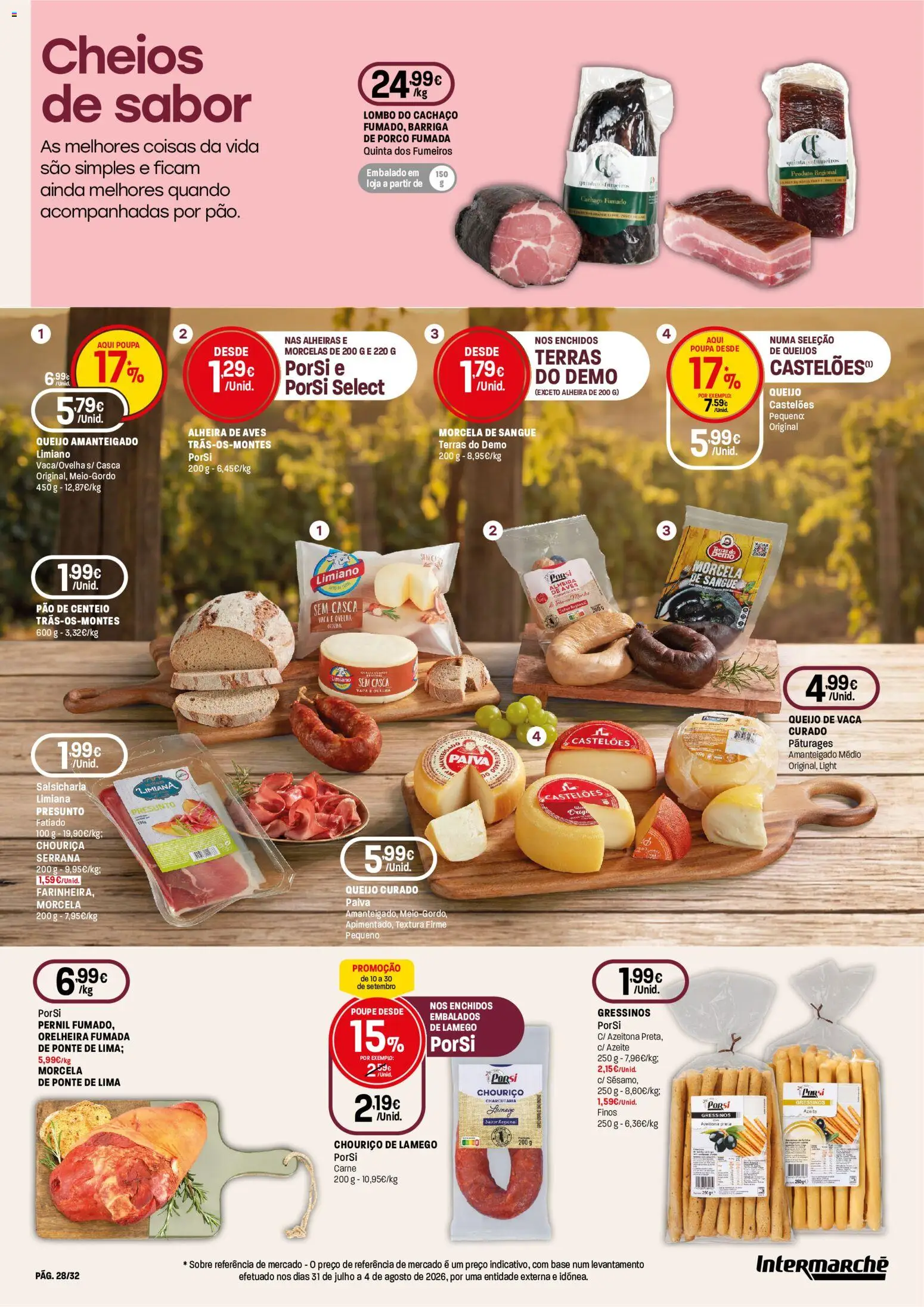 Intermarché folheto Especial Vinhos Super │ válido de 10/09/2026 | Página: 28 | Produtos: Azeite, Pernil, Queijo curado, Carne