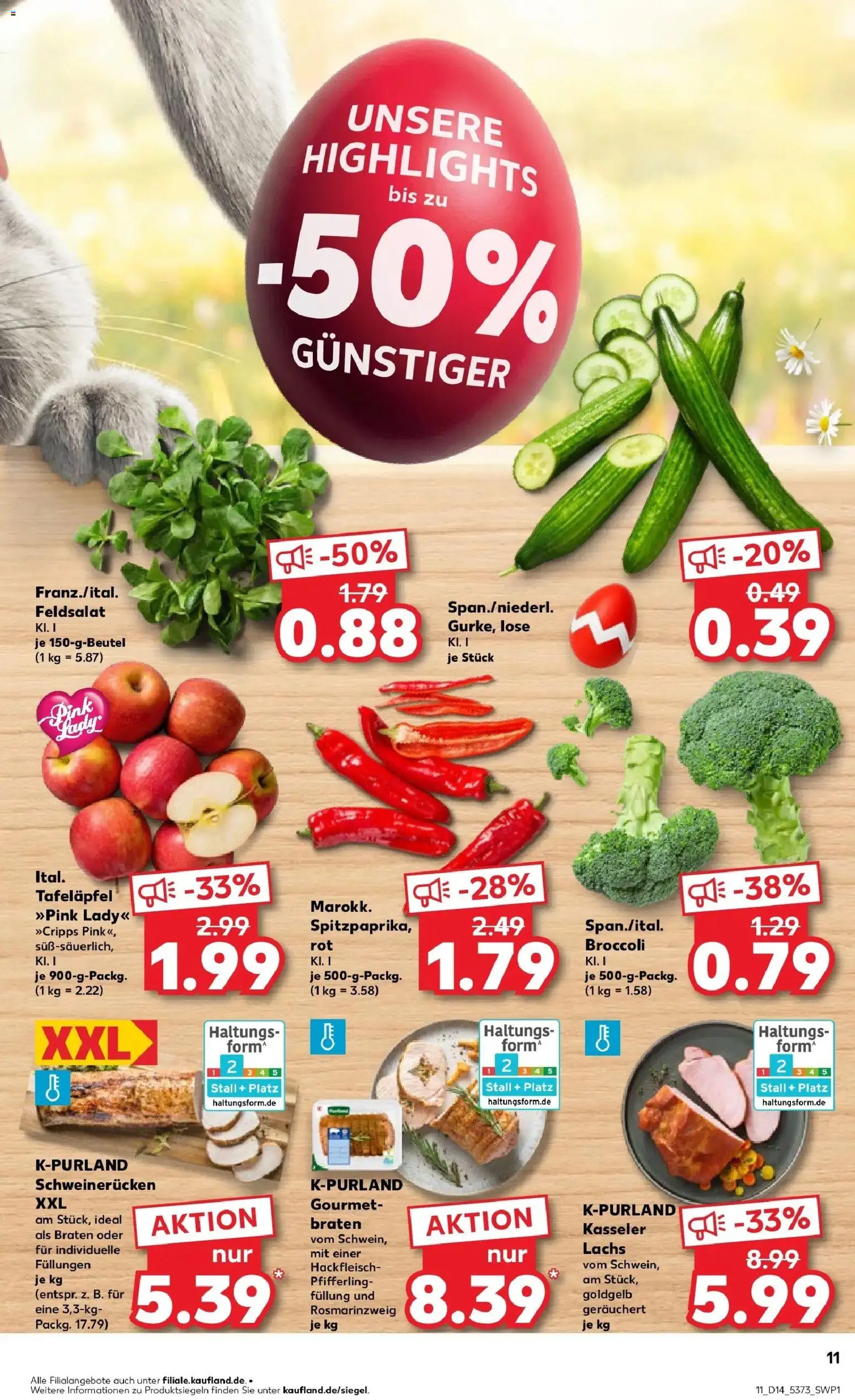 Kaufland Prospekt Flensburg	 – gültig ab 02.04.2026 | Seite: 11 | Produkte: Lachs, Schweinerucken, Hackfleisch