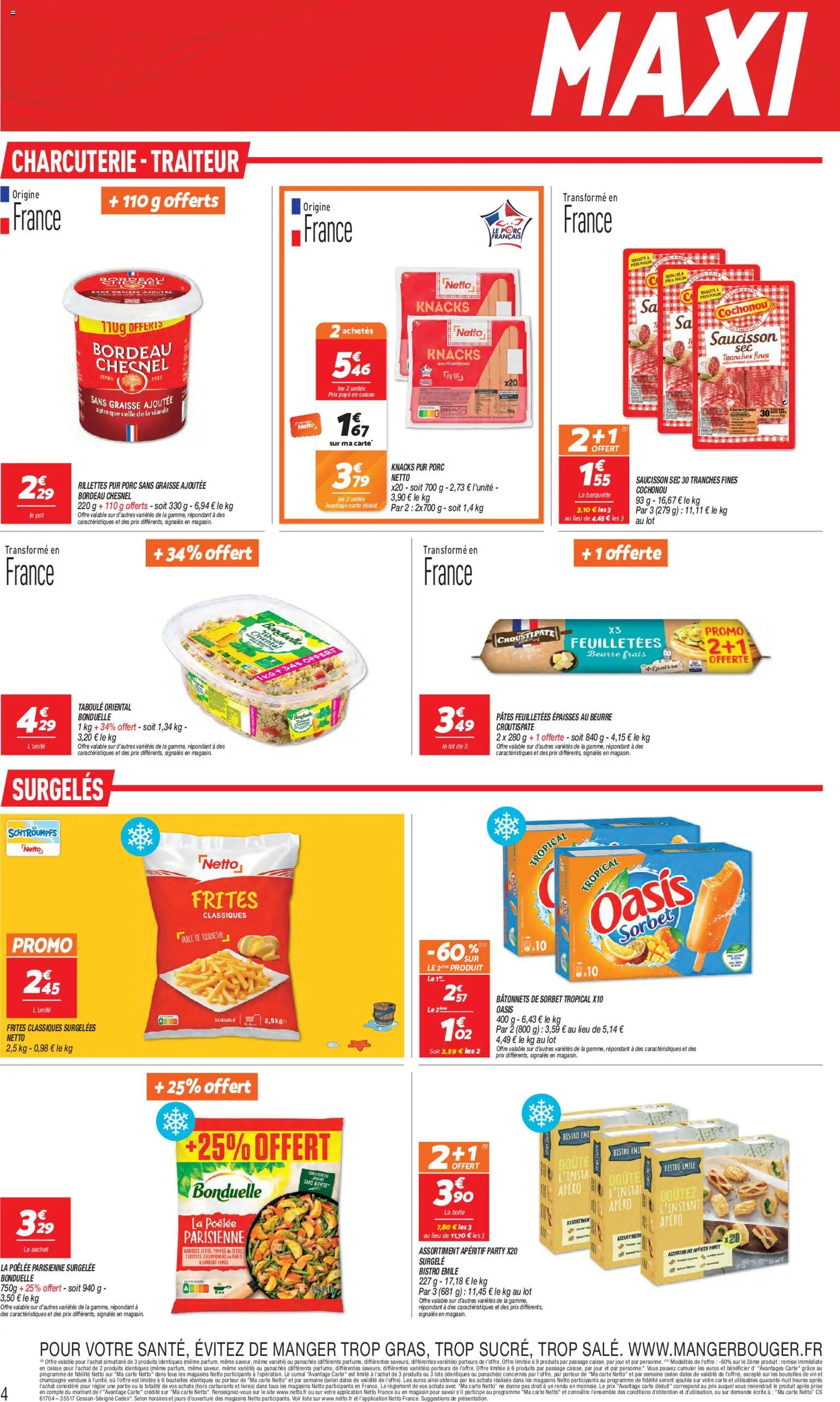 {H1} | Page: 4 | Produits: Frites, Champagne, Prise, Viande