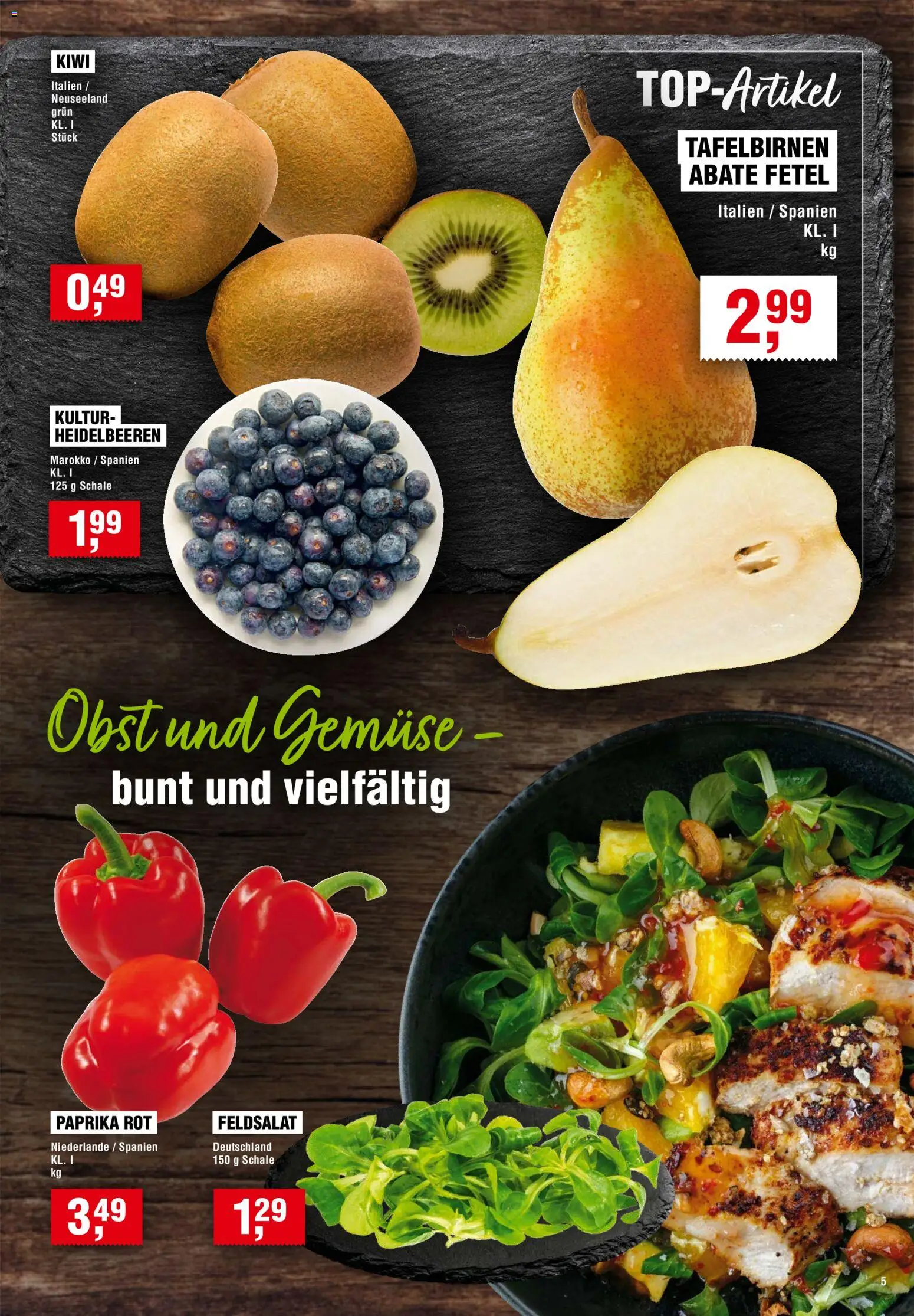 Handelshof Prospekt – gültig ab 22.10.2026 | Seite: 5 | Produkte: Paprika rot, Heidelbeeren, Paprika, Obst