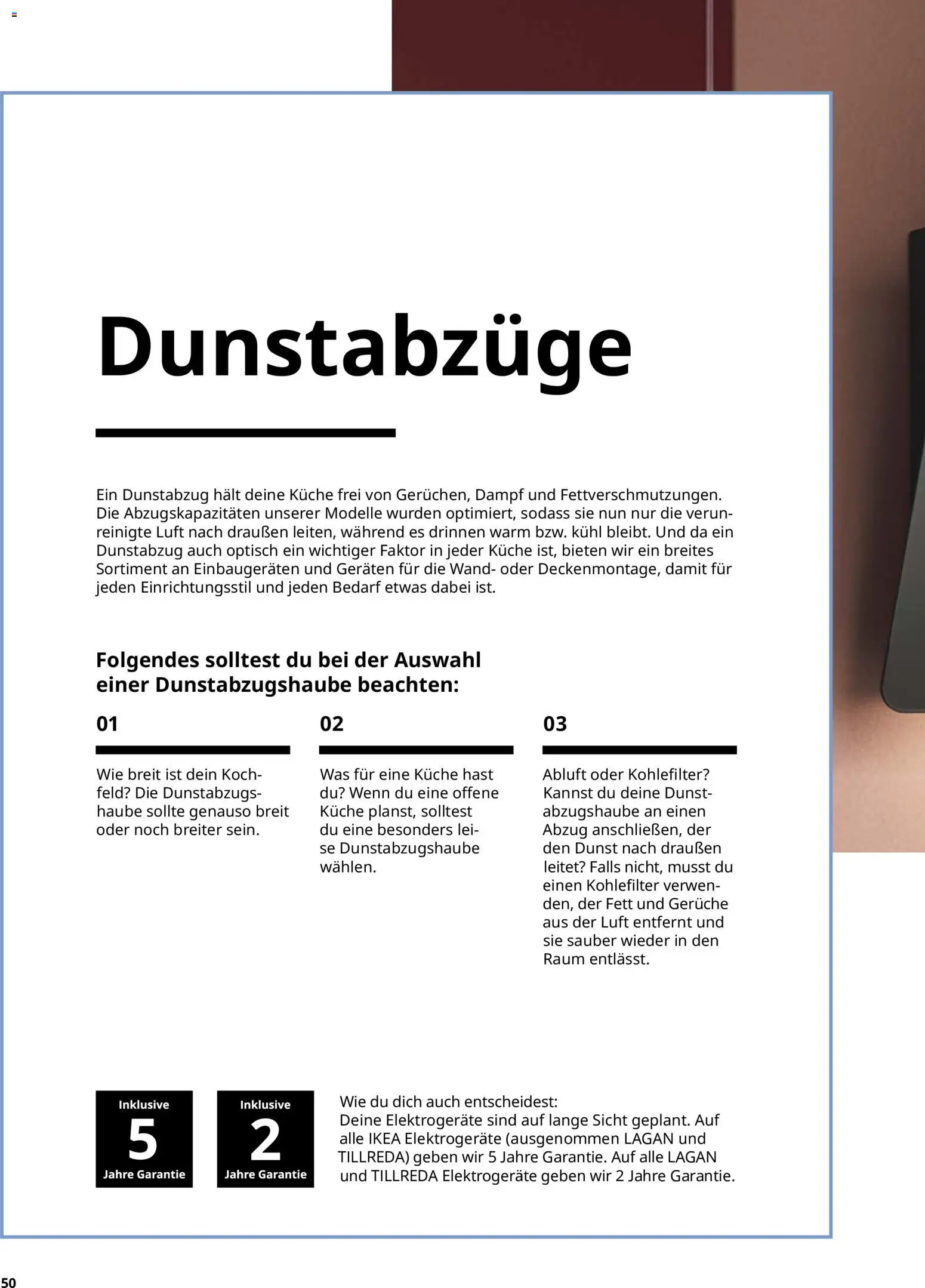 Ikea Elektrogeräte – gültig ab 02.01.2026 | Seite: 50 | Produkte: Küche, Dunstabzug