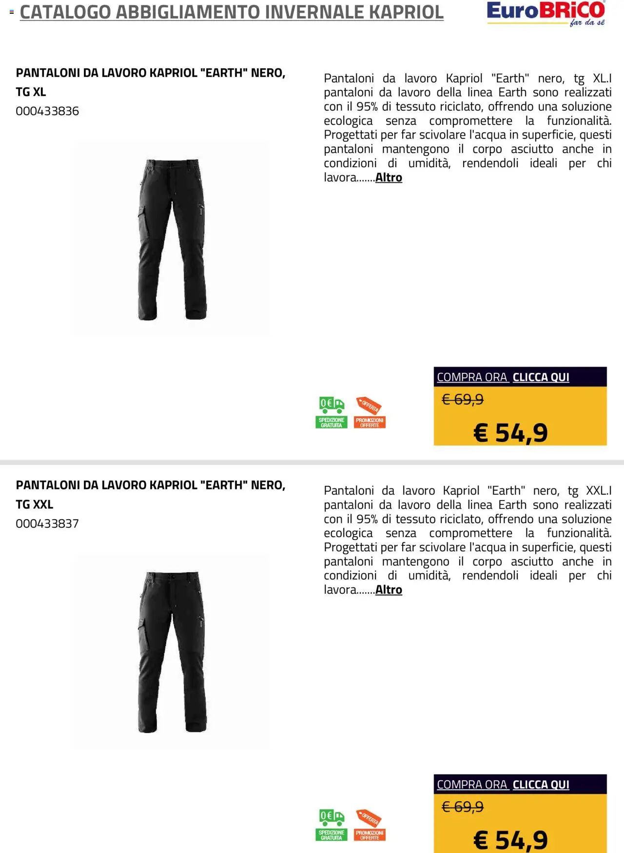 Volantino Eurobrico del 23.07.2025 | Pagina: 27 | Prodotti: Pantaloni