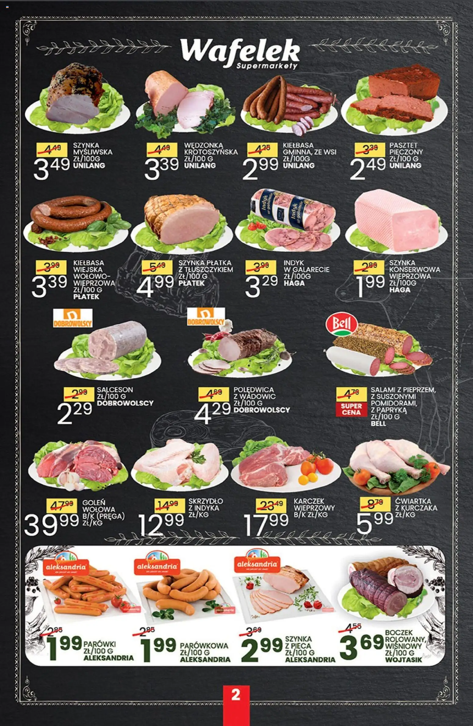 Wafelek gazetka od 19.10.2026 | Strona: 2 | Produkty: Kiełbasa, Pasztet, Parówki, Papryka