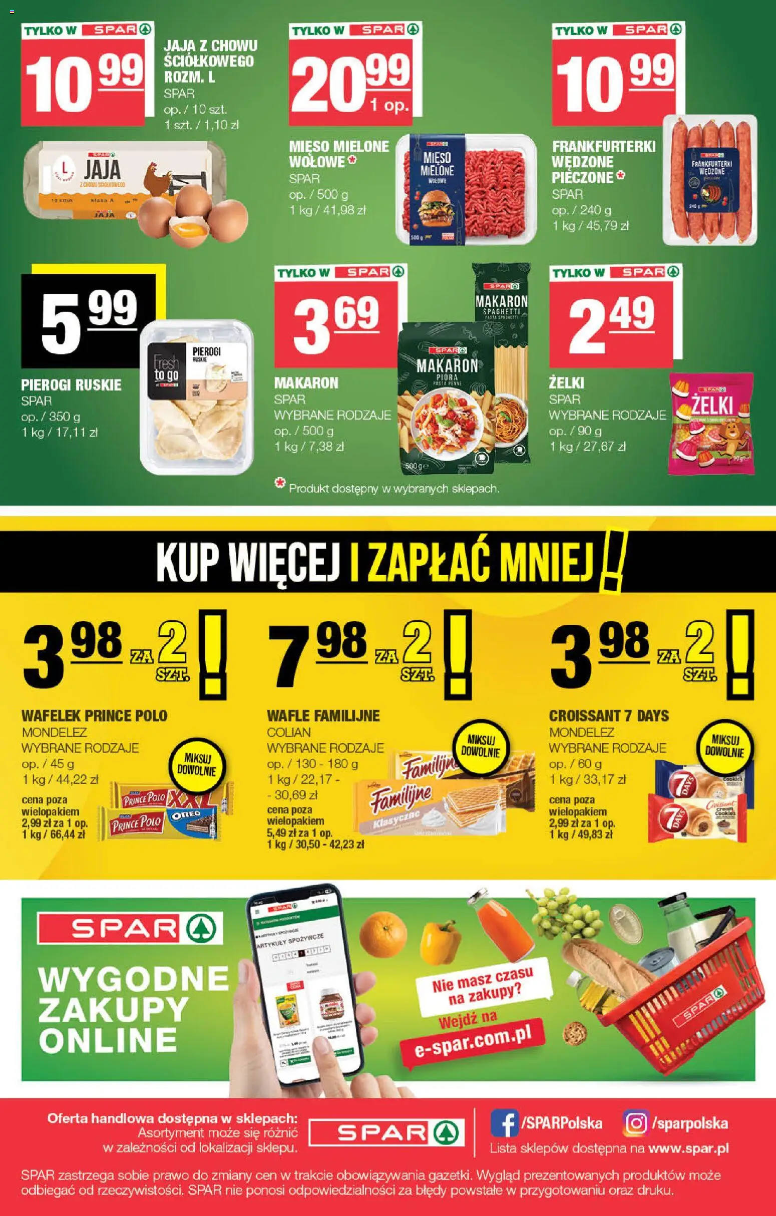Spar gazetka od 01.07.2026 | Strona: 8 | Produkty: Croissant, Pierogi, Frankfurterki, Makaron spaghetti