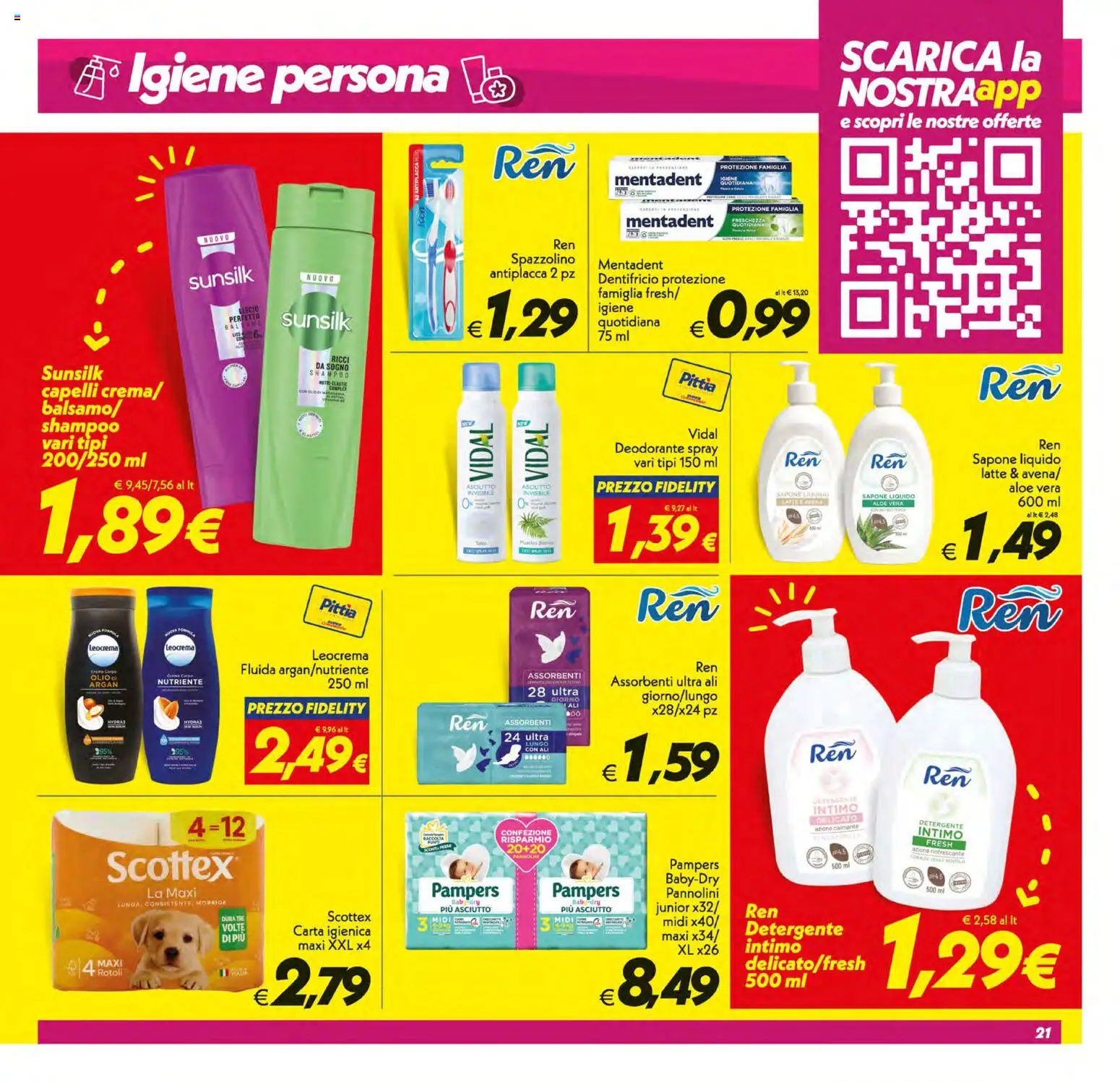 Volantino SuperConveniente del 21/08/2026 | Pagina: 21 | Prodotti: Pannolini, Carta igienica, Sapone, Deodorante