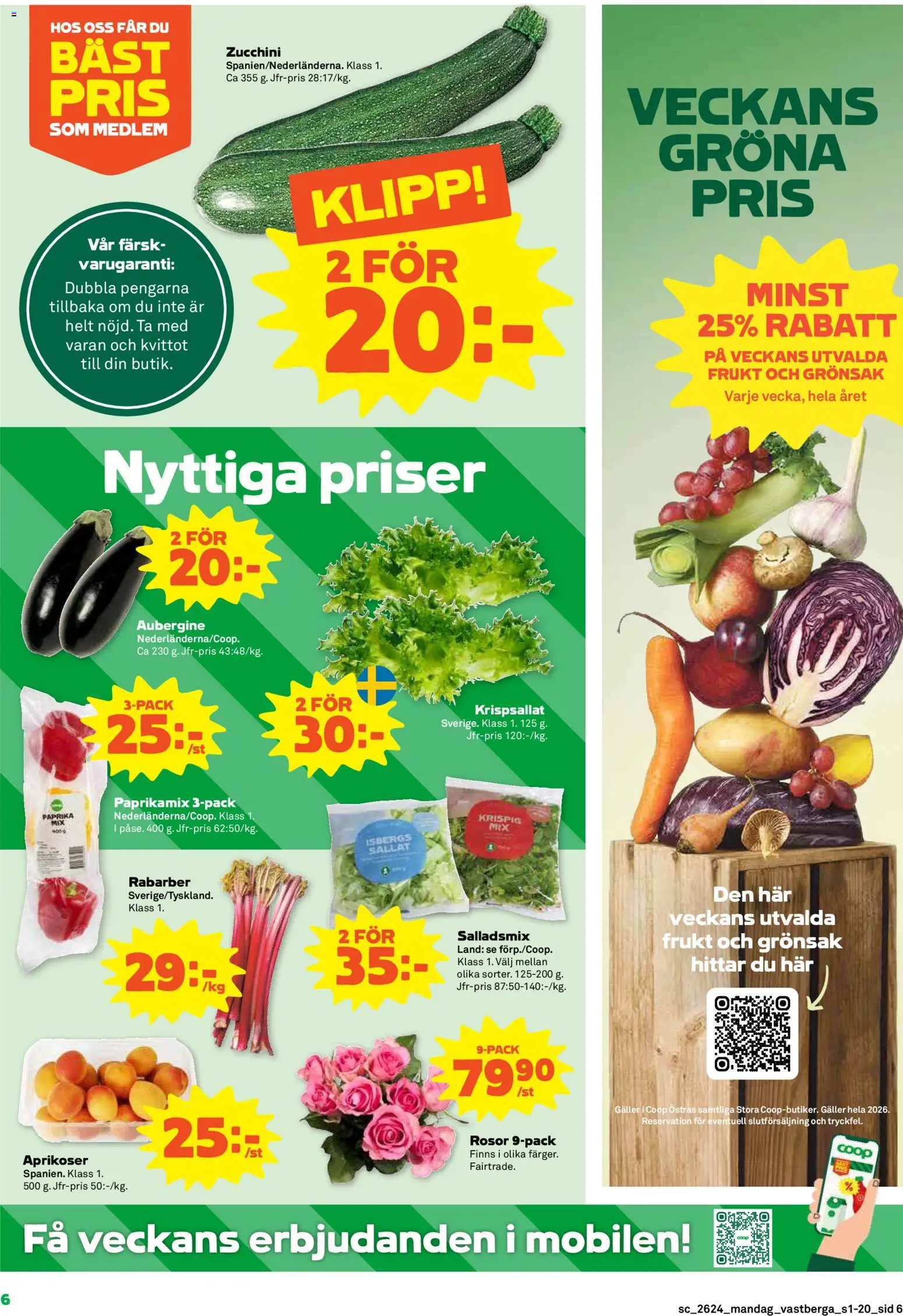 Coop Forum reklamblad aktuell från 08.06.2026 | Sida: 6 | Produkter: Galler, Aubergine, Zucchini