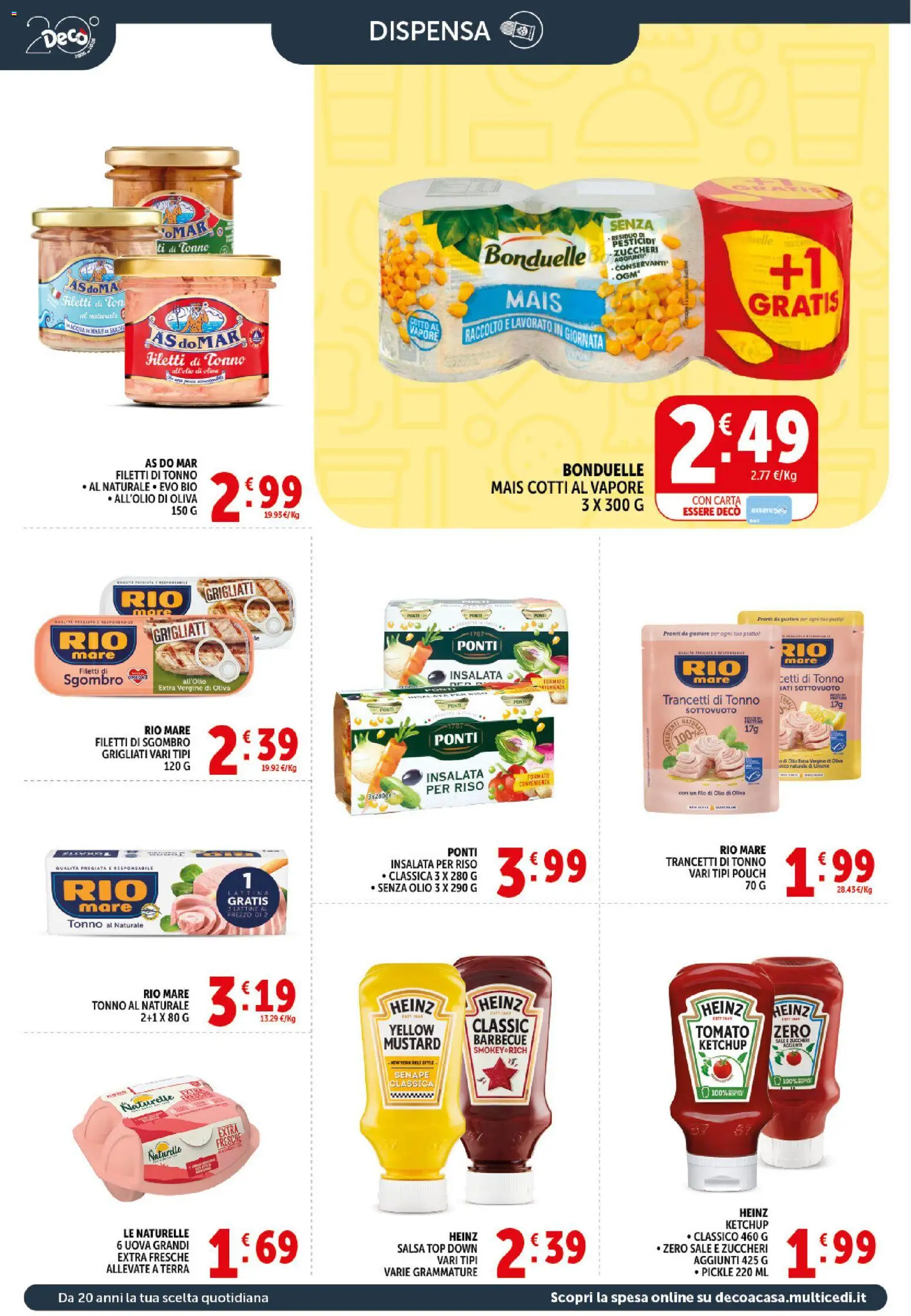 Volantino Decò del 20.05.2026 | Pagina: 12 | Prodotti: Acqua, Tonno, Mais, Senape