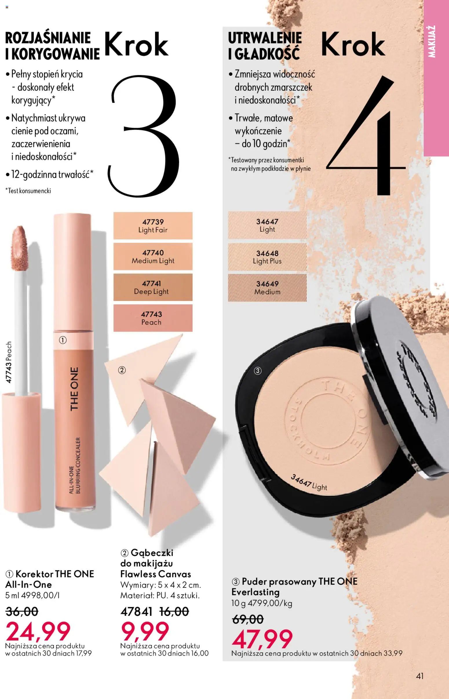 Oriflame Katalog 6 2026 od 15.04.2026 | Strona: 41 | Produkty: Gąbeczki do makijażu, Makijaż, Korektor, Puder