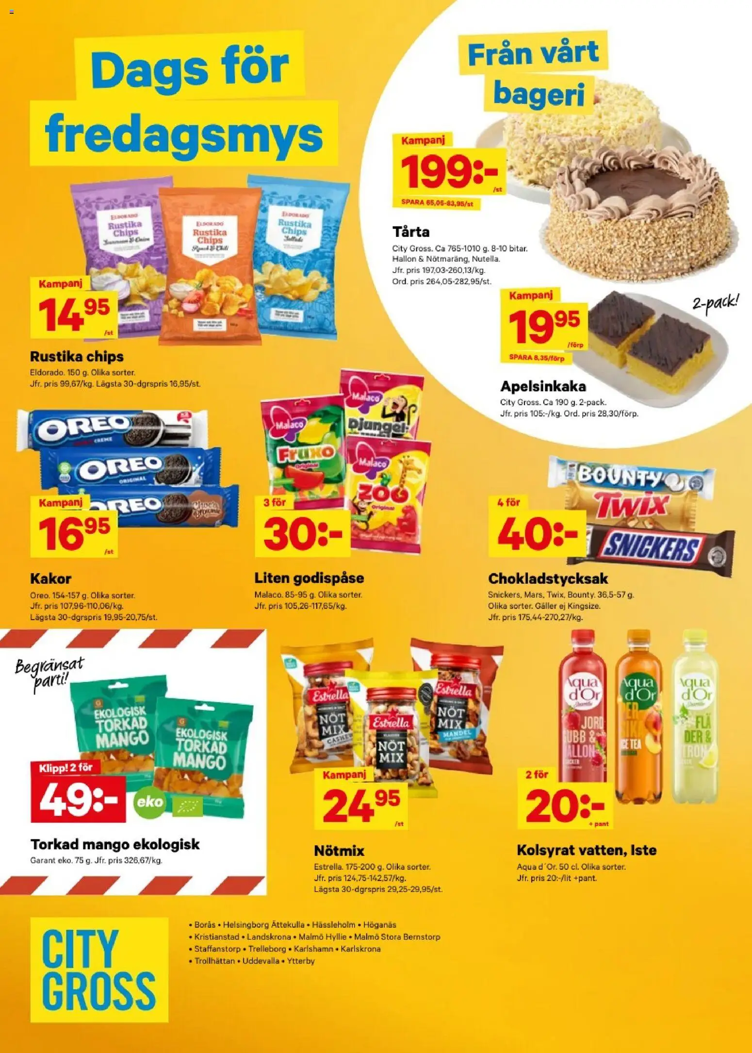 City Gross reklamblad aktuell från 29/08/2026 | Sida: 14 | Produkter: Bageri, Jord, Torkad mango, Hallon