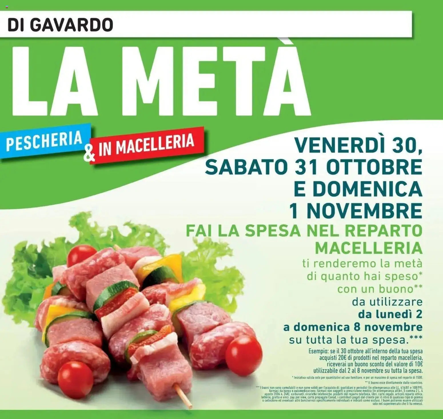 Anteprima volantino Conad dal 21/10/2026 prossima settimana | Pagina: 3 | Prodotti: Pomodorini, Verdure, Carne, Spiedini