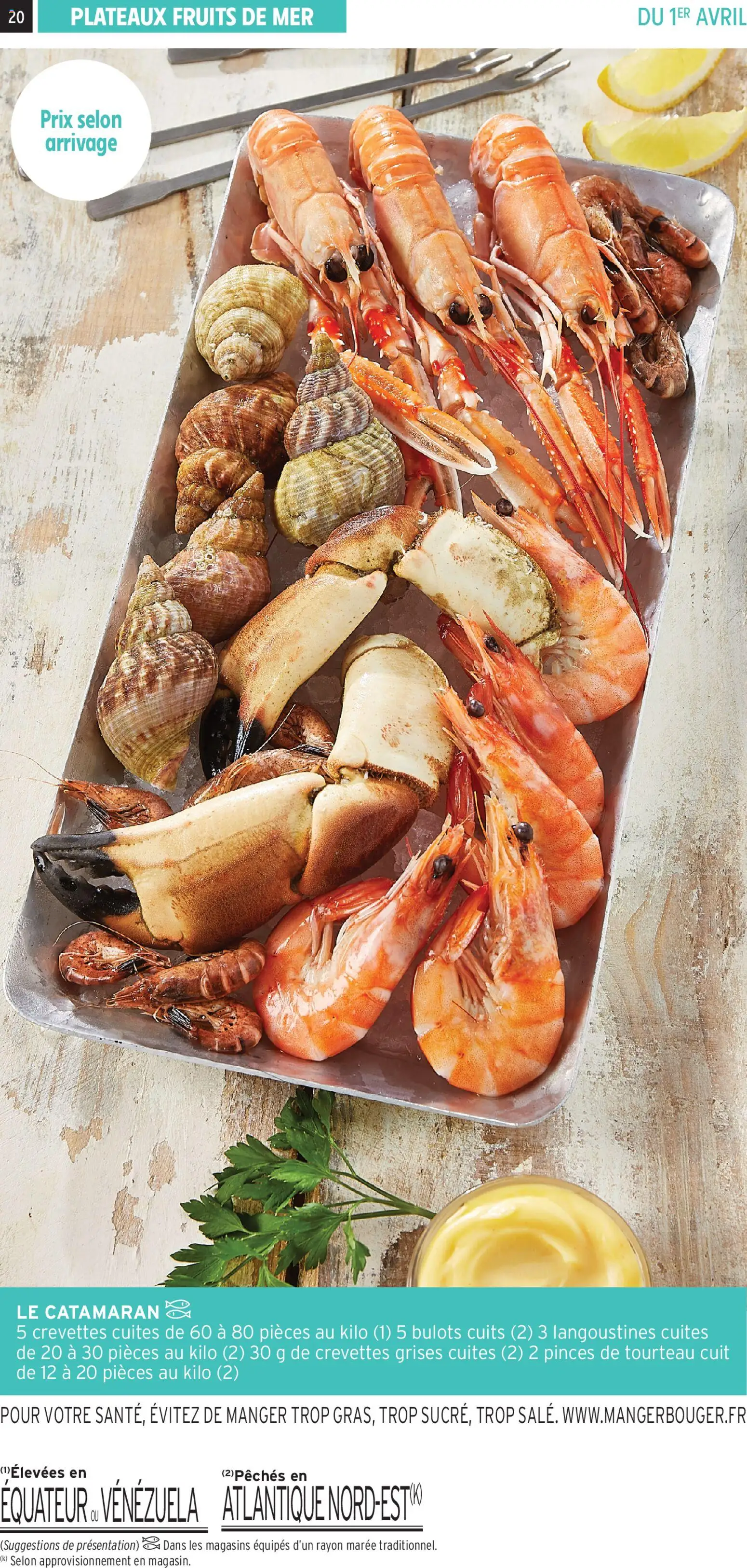 {H1} | Page: 20 | Produits: Fruits de mer, Bulots cuits, Pinces, Crevettes