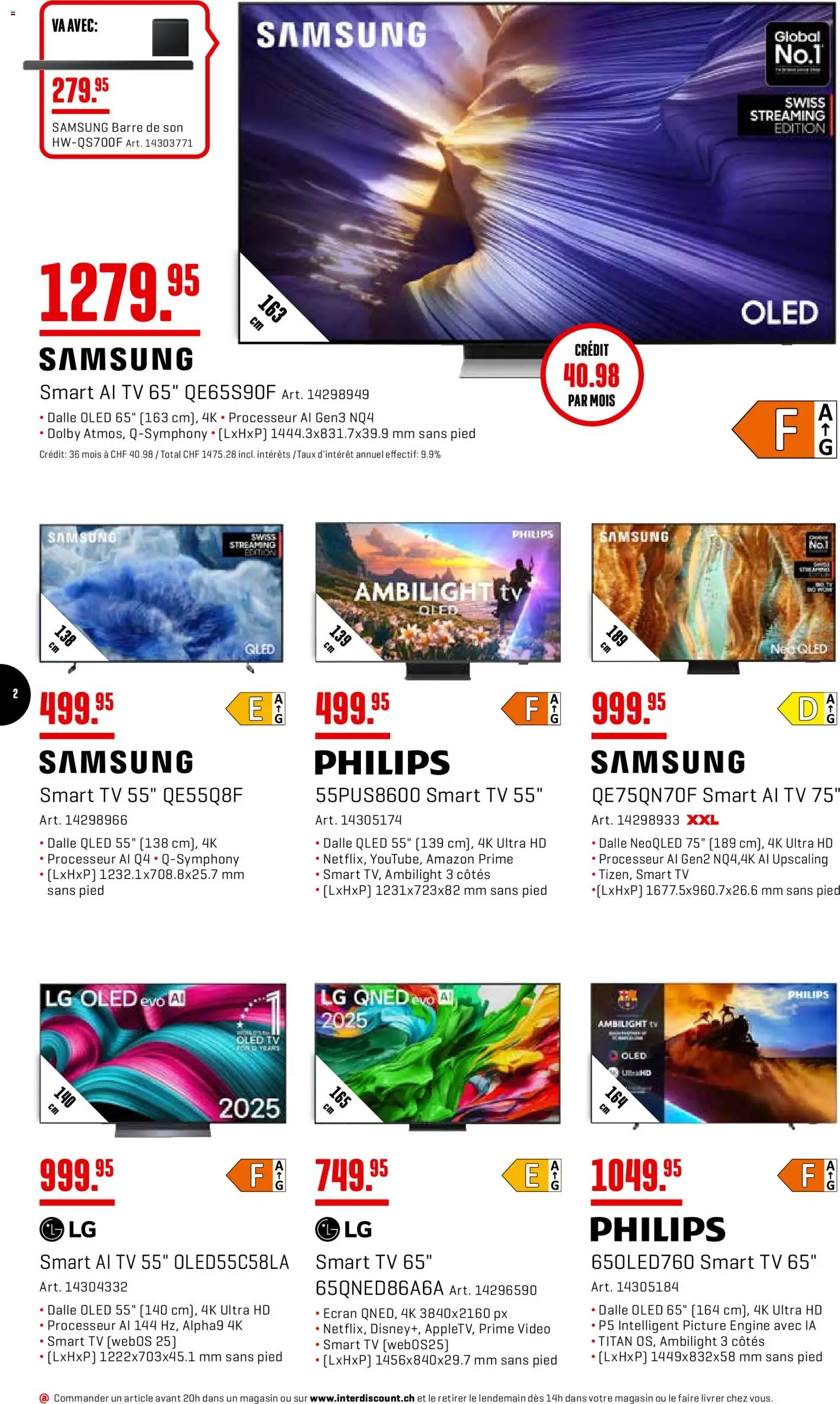 Interdiscount aktionen FR – gültig ab 06.04.2026 | Seite: 2 | Produkte: TV, Video, Samsung, Philips