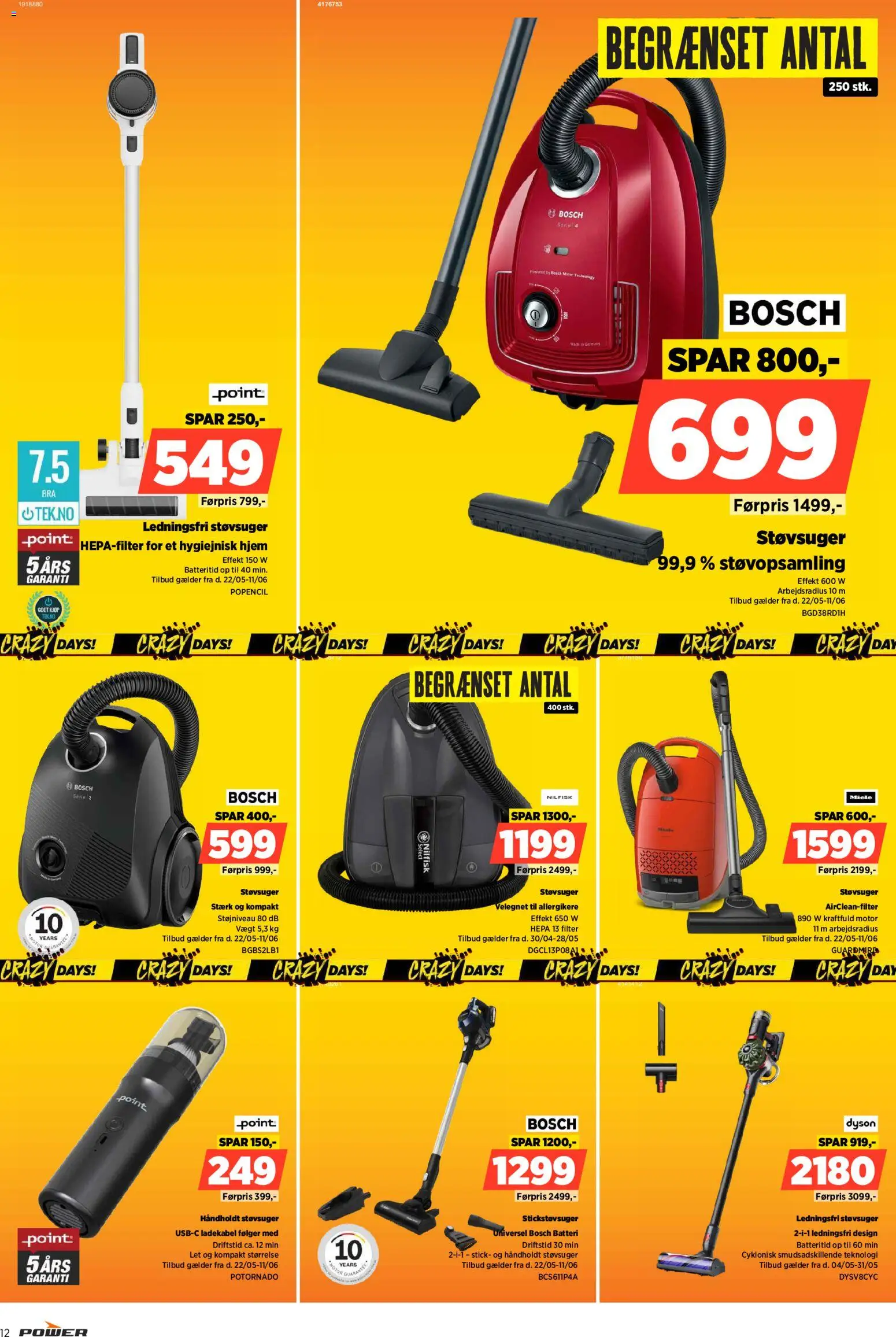 Power tilbudsavis – gyldig fra 22.05.2026 | Side: 12 | Produkter: Støvsuger, Batteri