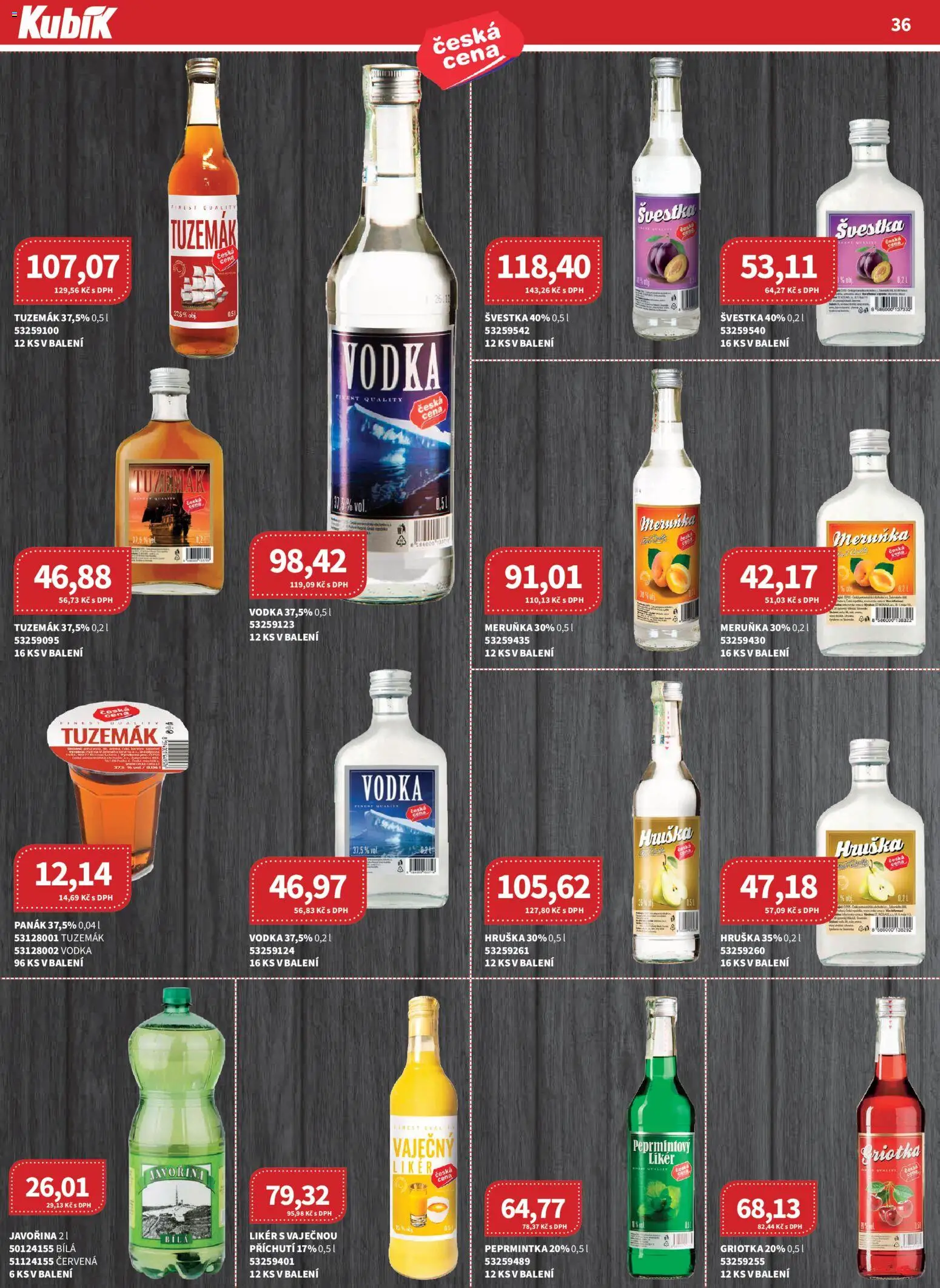 Kubík leták - Velkoobchod 04/2026 od 01.04.2026 | Strana: 36 | Produkty: Finest, Vodka, Griotka, Tuzemák