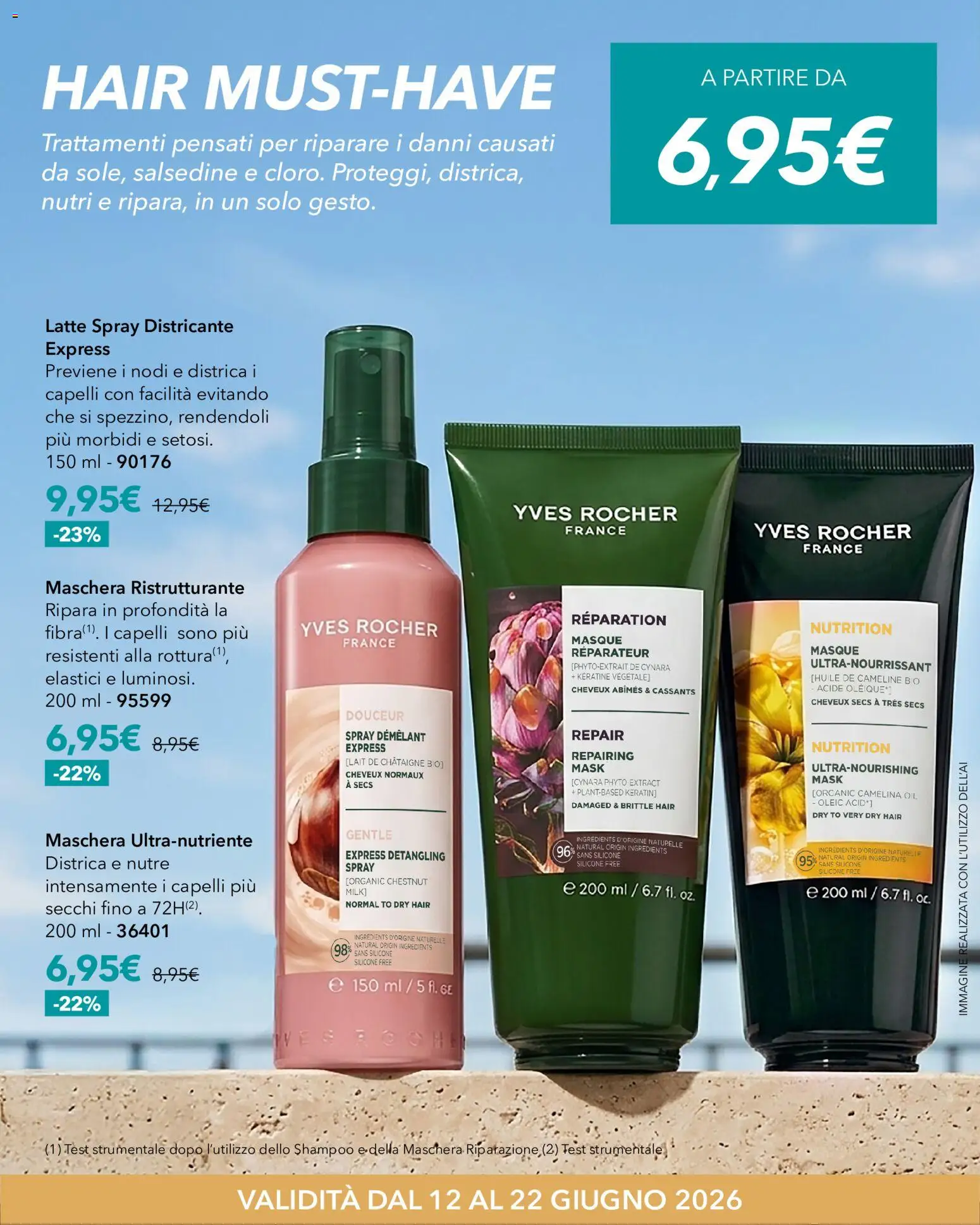 Volantino Yves Rocher del 12.06.2026 | Pagina: 9 | Prodotti: Shampoo, Maschera, Latte, Elastici