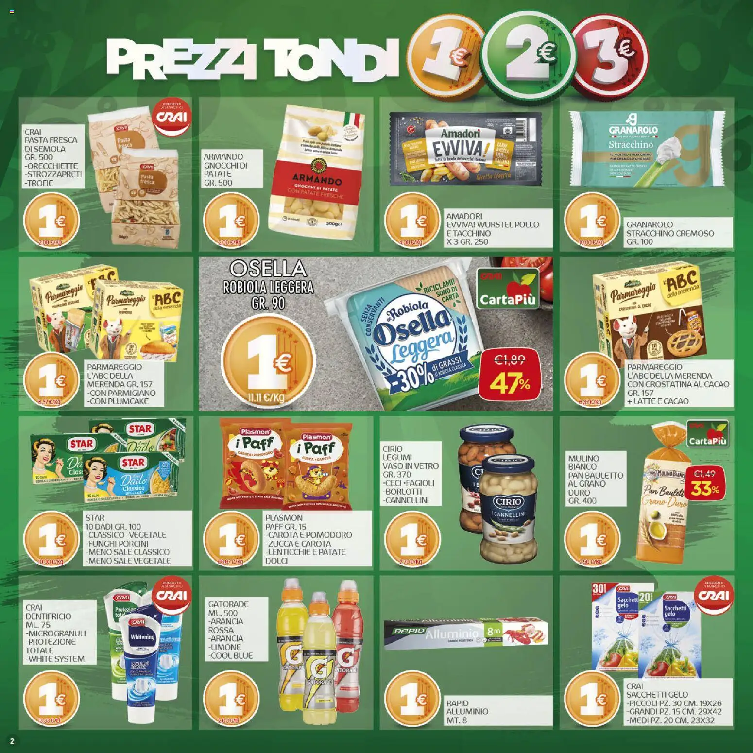 Volantino CRAI del 17/09/2026 | Pagina: 2 | Prodotti: Pomodoro, Wurstel, Robiola, Vaso
