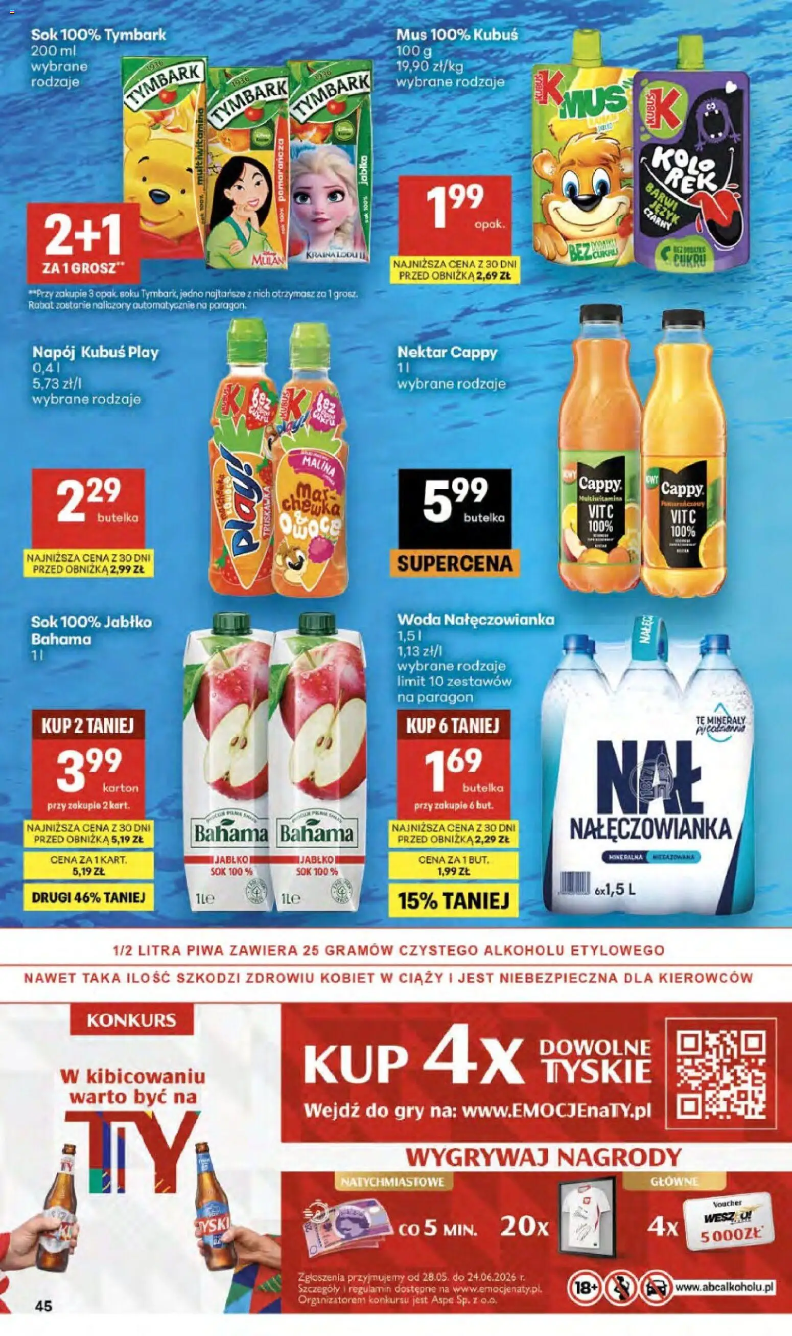 Delikatesy Centrum gazetka - Sklepy Własne od 03.06.2026 | Strona: 45 | Produkty: Malina, Gry, Sok, Woda
