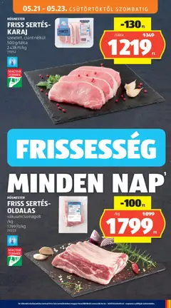 FRISS SERTÉS-KARAJ, szeletelt, csont nélkül 500 g/tálca - amely érvényes a következő dátumtól: 21.05.2026 | Oldal: 15