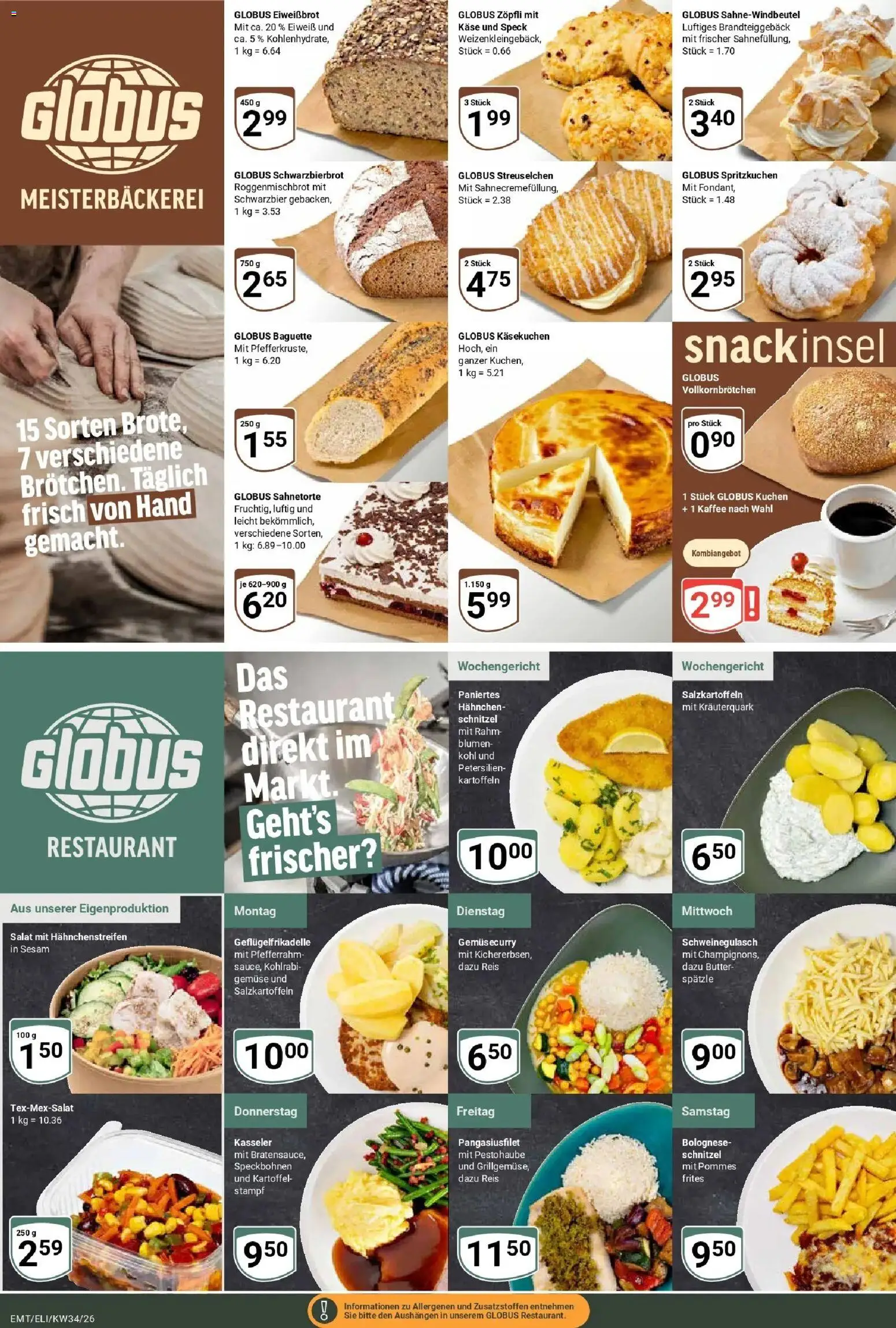 Globus Prospekt Mittelhausen (ab 17.08.2026) » Angebote online | Seite: 8 | Produkte: Butter, Käse, Baguette, Champignons