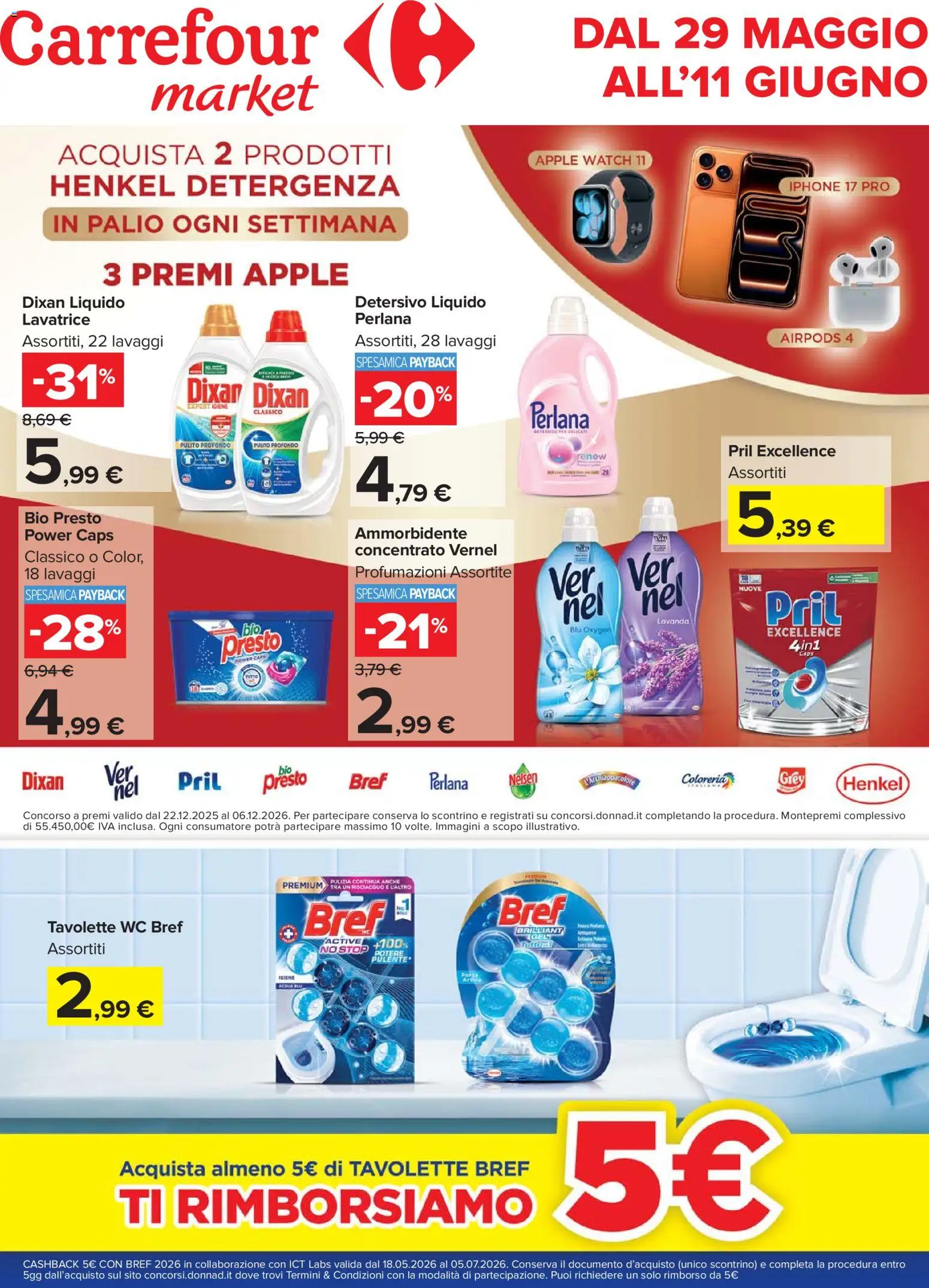 Volantino Carrefour del 29.05.2026 | Pagina: 1 | Prodotti: Lavatrice, Lavanda, Apple Watch, WC