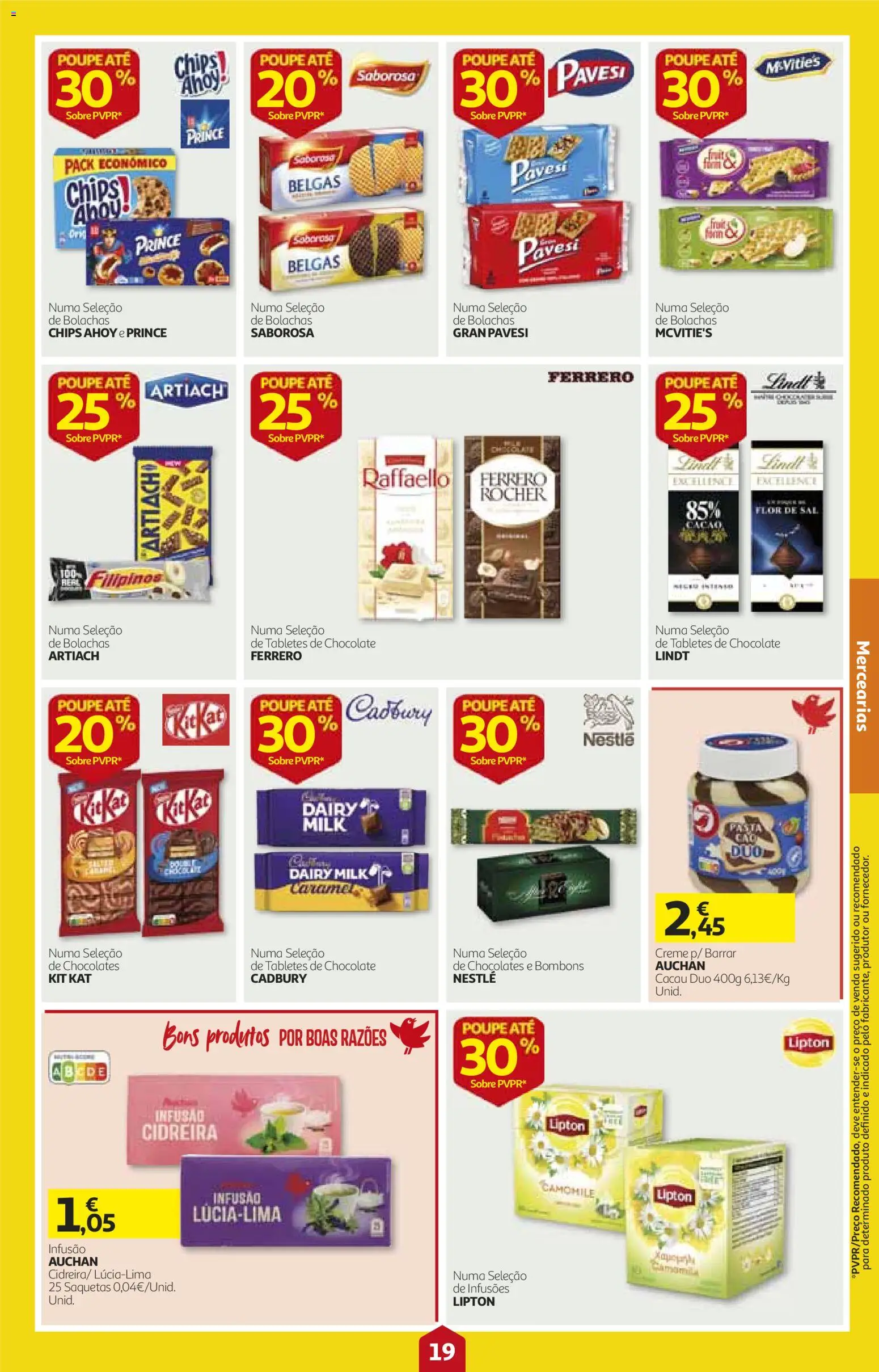 Auchan folheto │ válido de 15/10/2026 | Página: 19 | Produtos: Lindt, Bolachas, Cacau, Chocolates