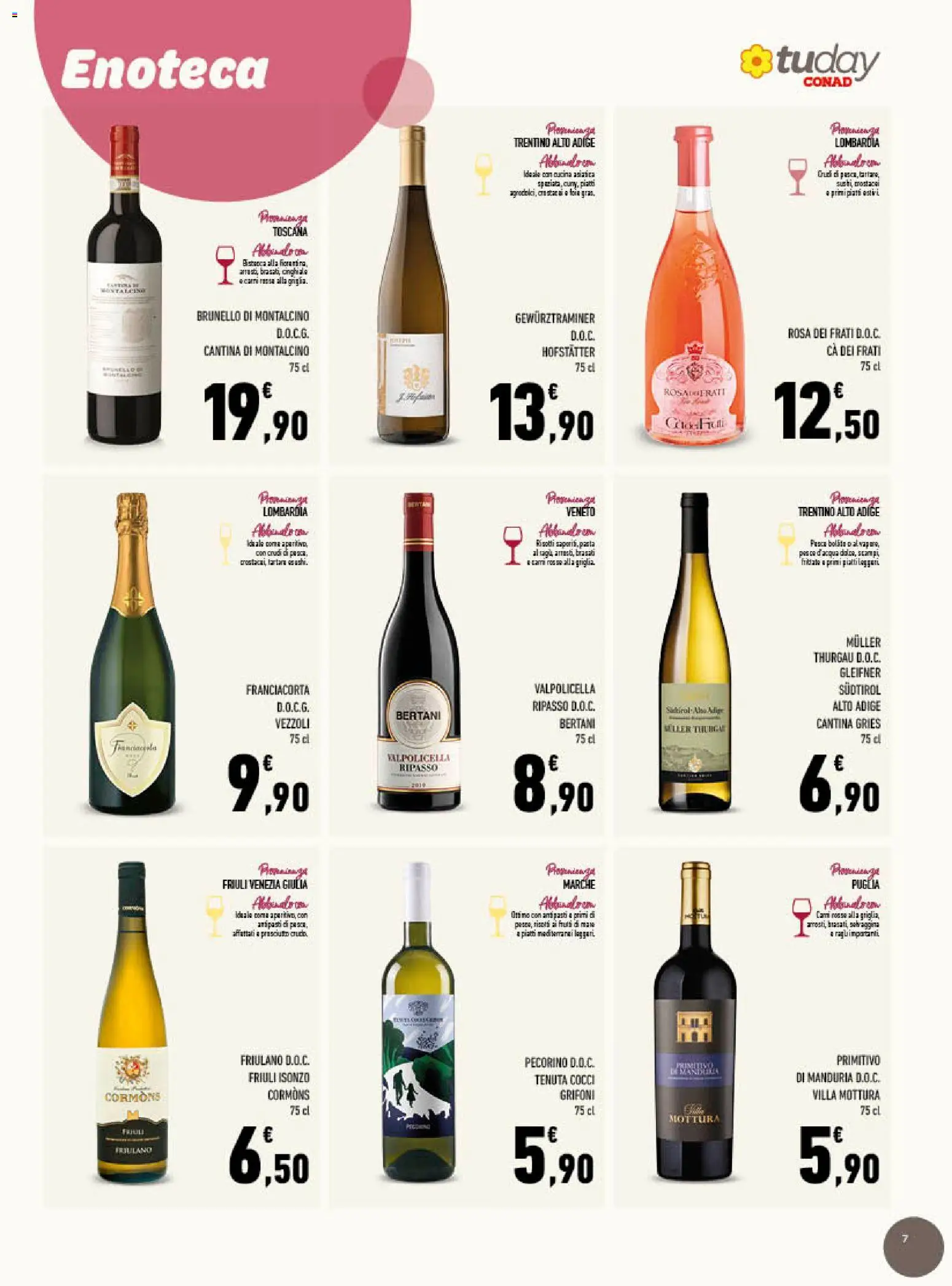Volantino Conad del 03.06.2026 | Pagina: 7 | Prodotti: Prosciutto, Pasta, Enoteca, Pecorino
