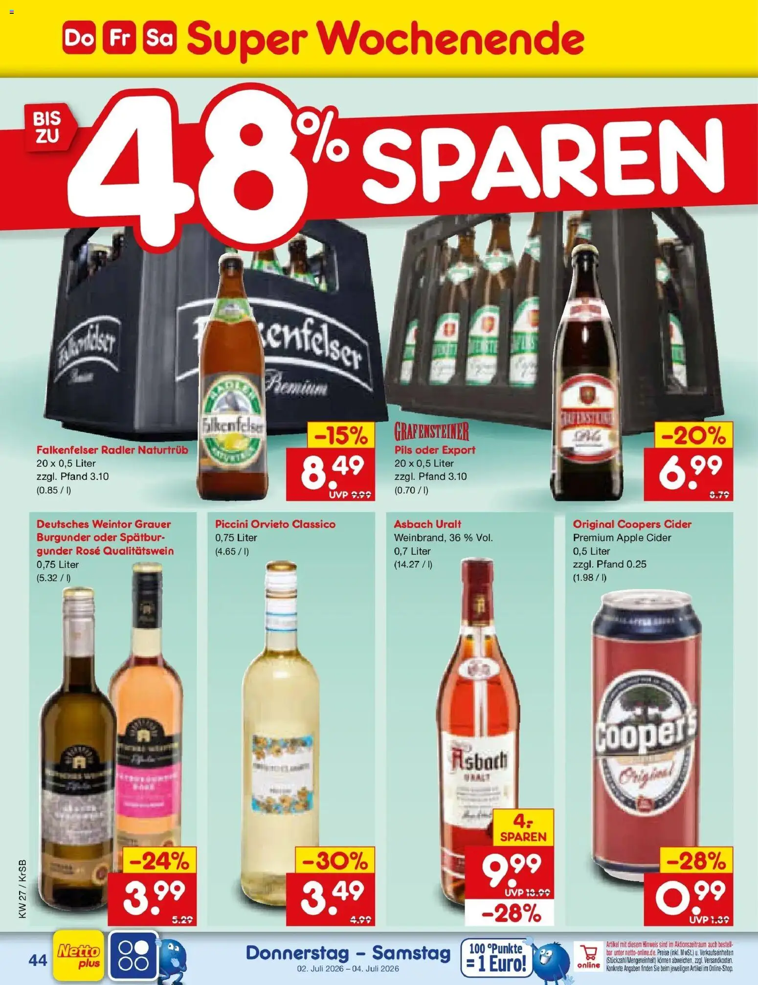 Netto Marken-Discount Prospekt Jüchen – gültig ab 29.06.2026 | Seite: 64 | Produkte: Pils, Apple, Radler, Asbach